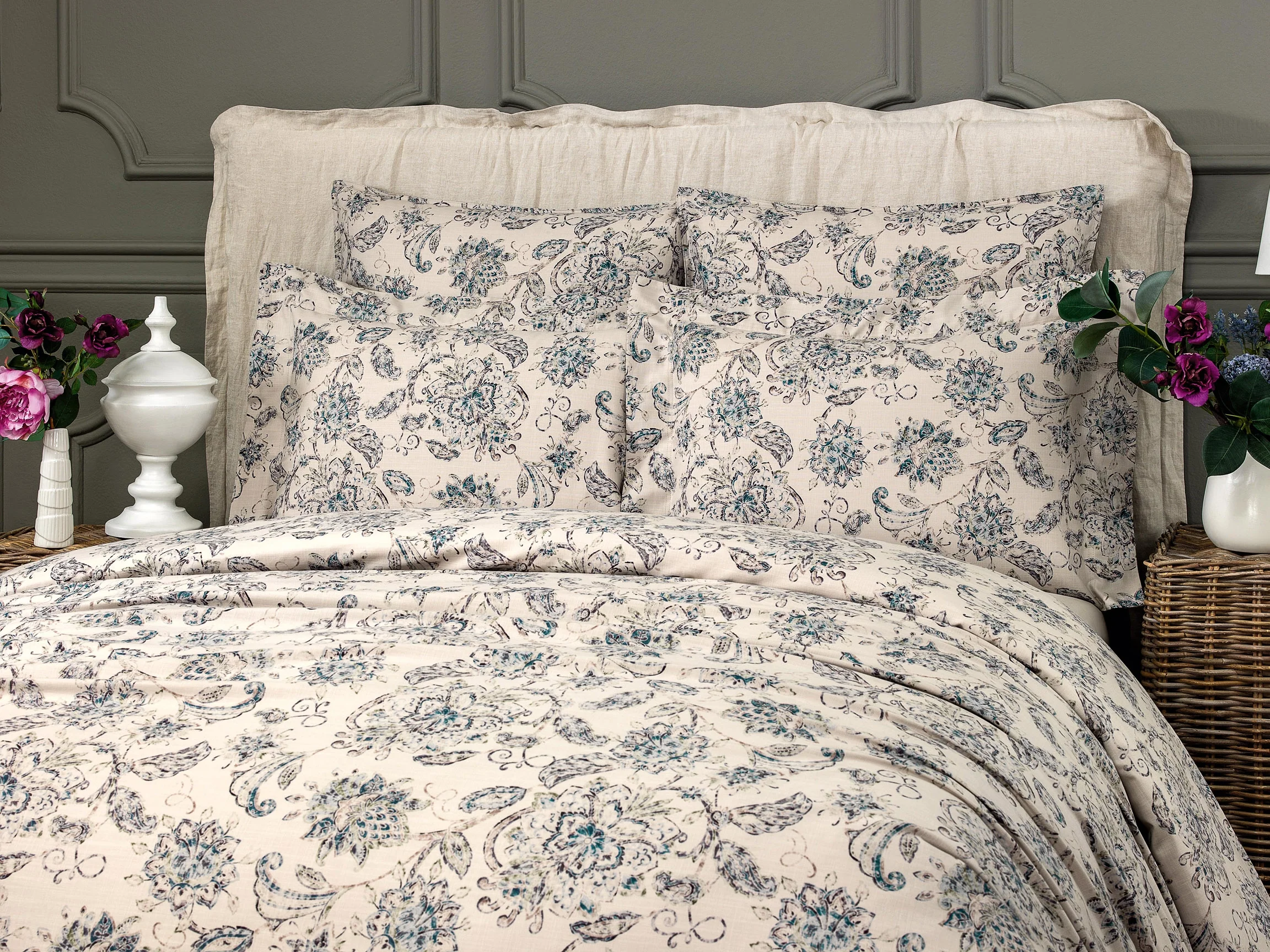 Pillowcase - Madeleine | Natural Beige/Blue | Standard - Image 4