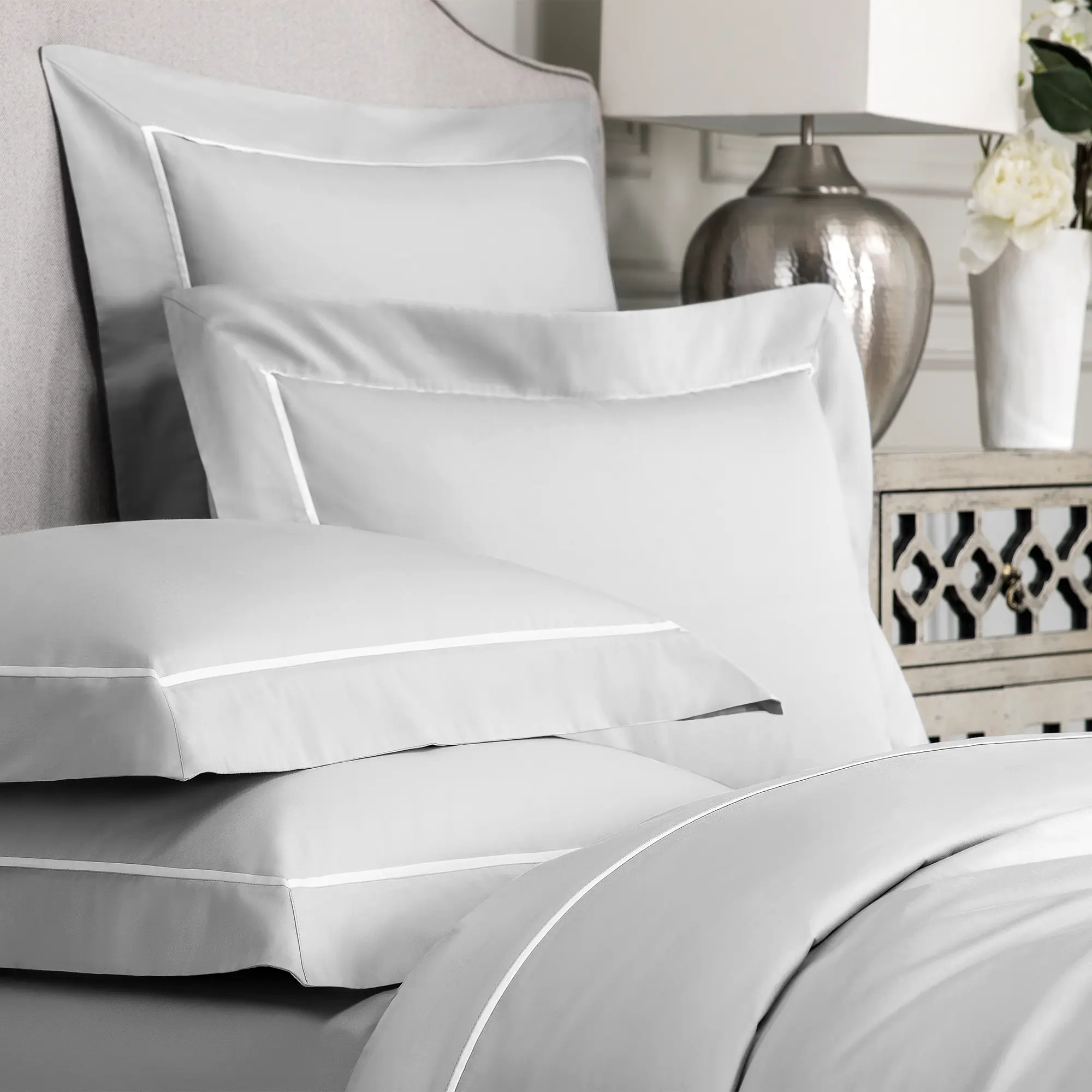Pillowcase - Plaza | Grey/White | Euro - Image 2