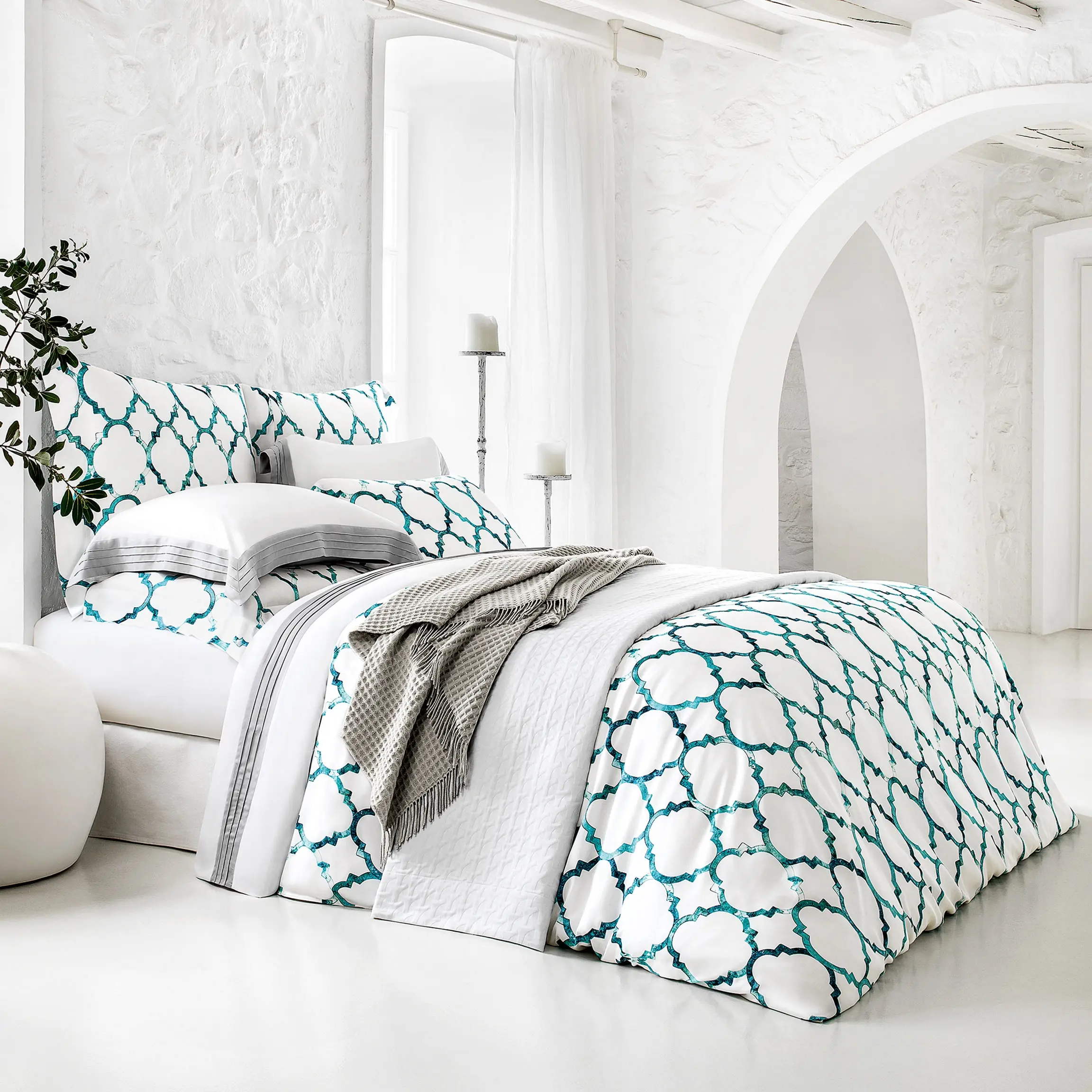 Pillowcase - Taylor | White/Turquoise | Euro - Image 4