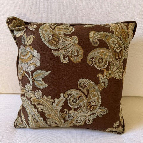 Richard Decorative Pillow | Brown/Blue | 16" x 16"