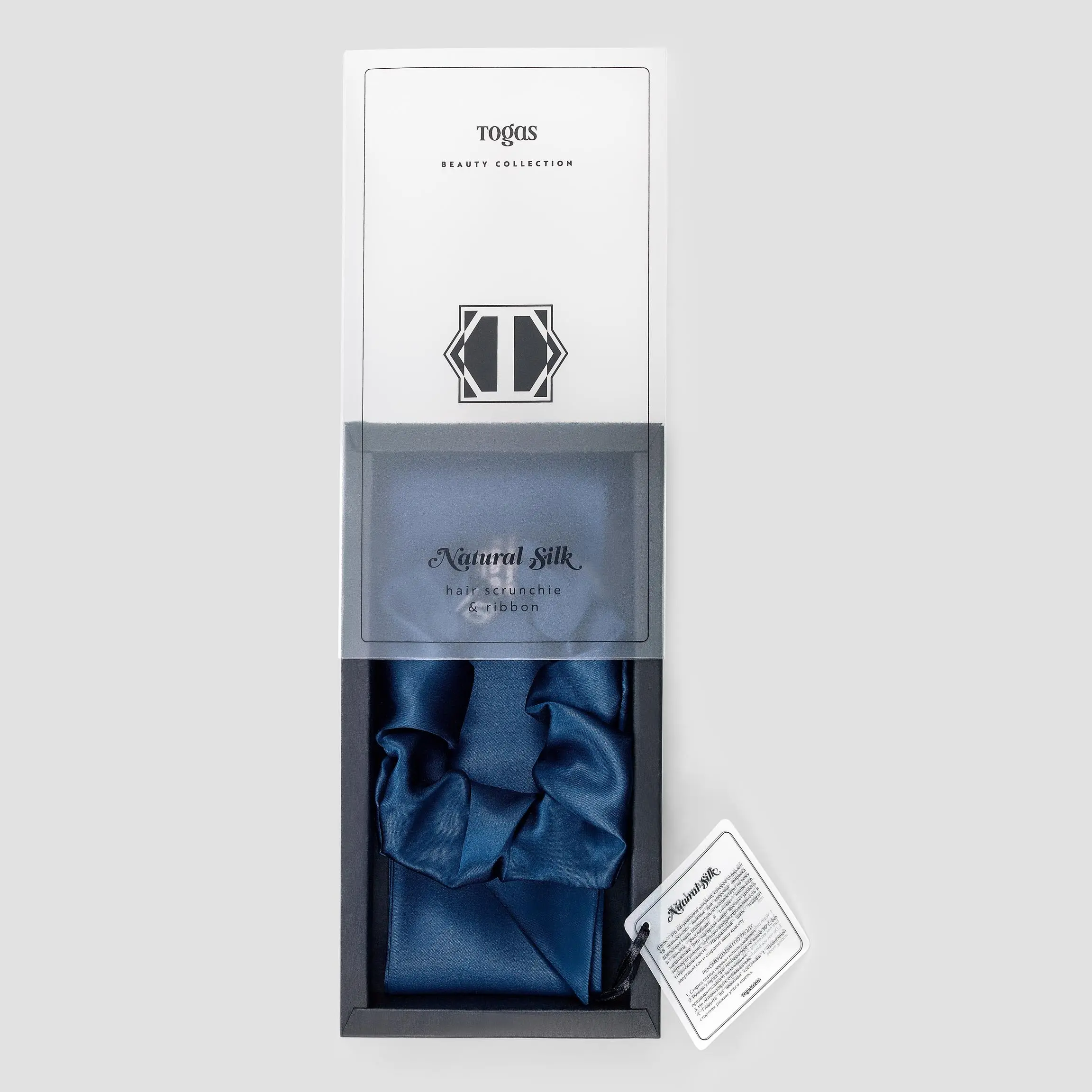 Scrunchy With A Ribbon Ella | Blue | One Size - Image 5