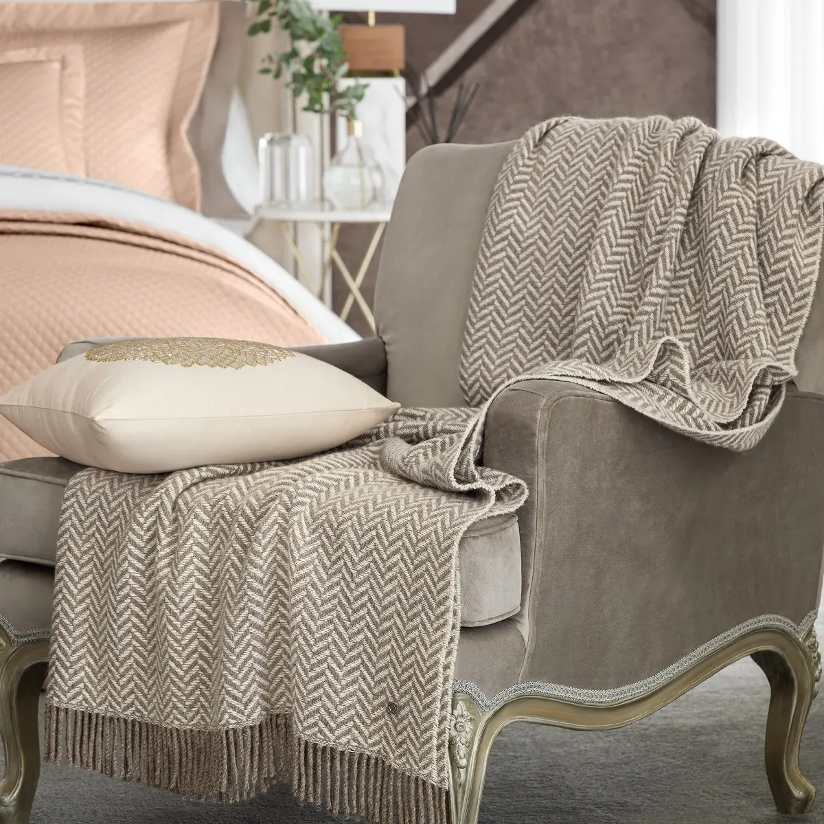 Throw - Fortier | Brown/Ecru | 55" x 79"