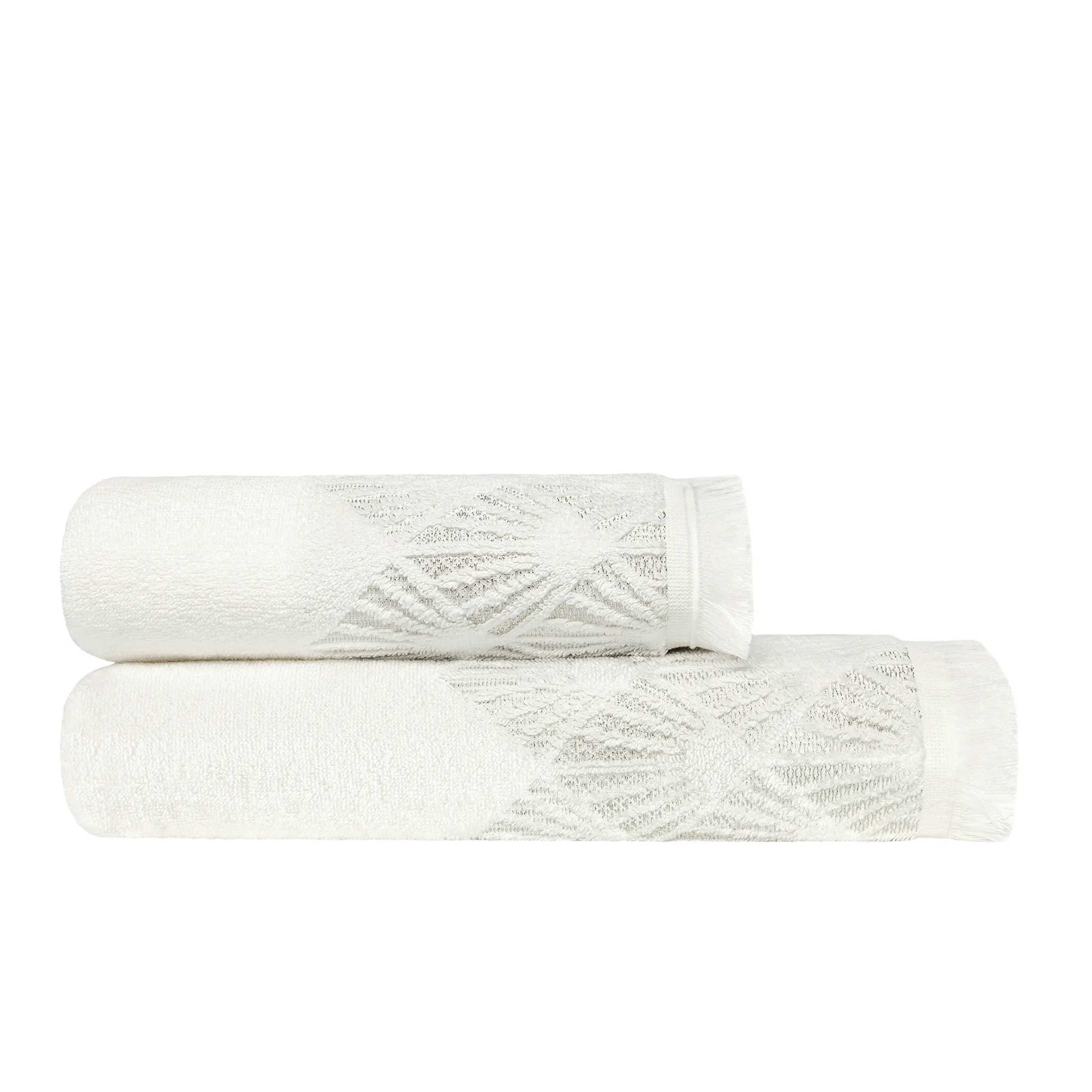 Towel - Amaris | White/Ecru | 20" x 39" - Image 4