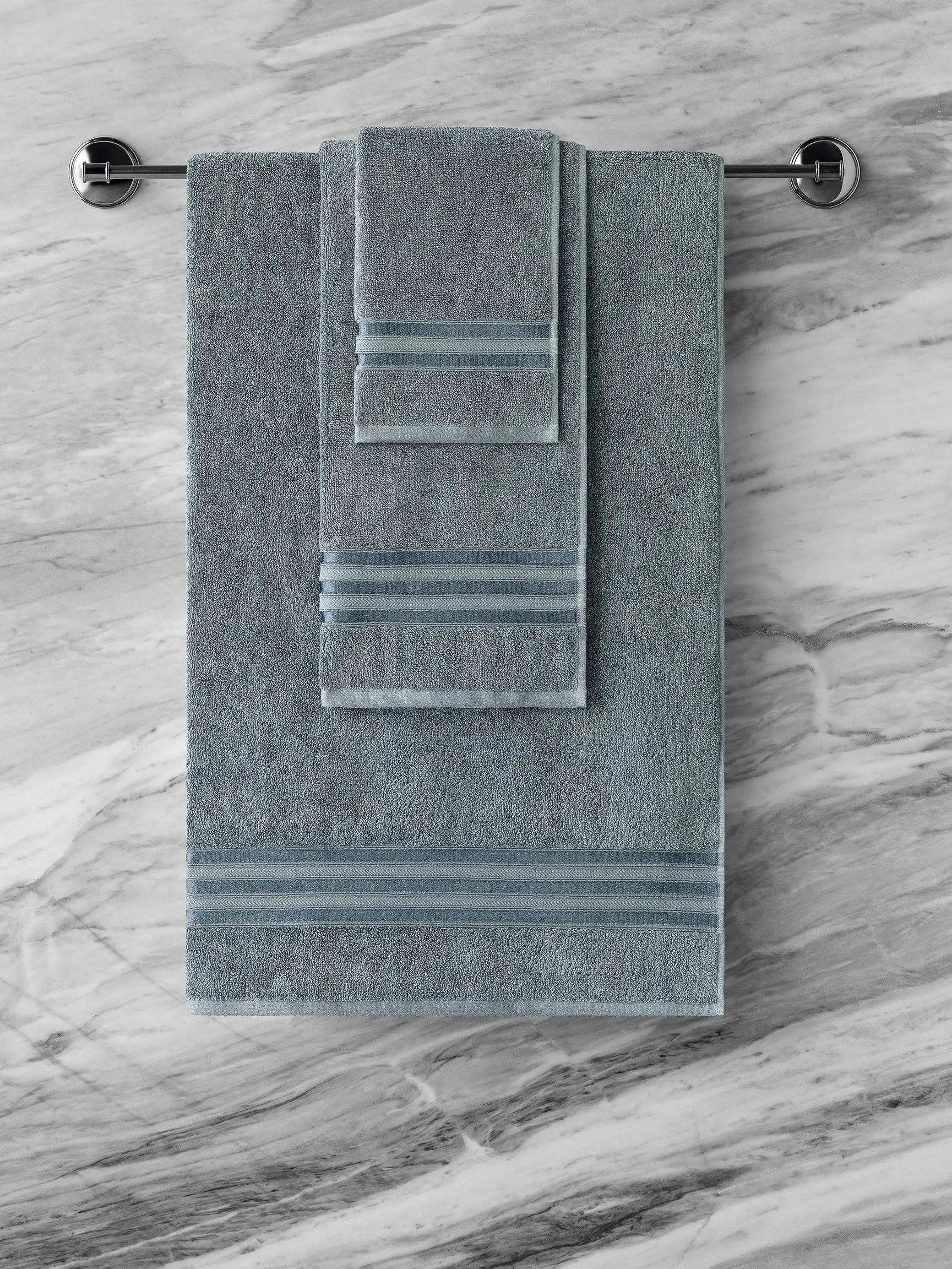 Towel - Arcadia | Grey/Blue | 20" x 39" - Image 5