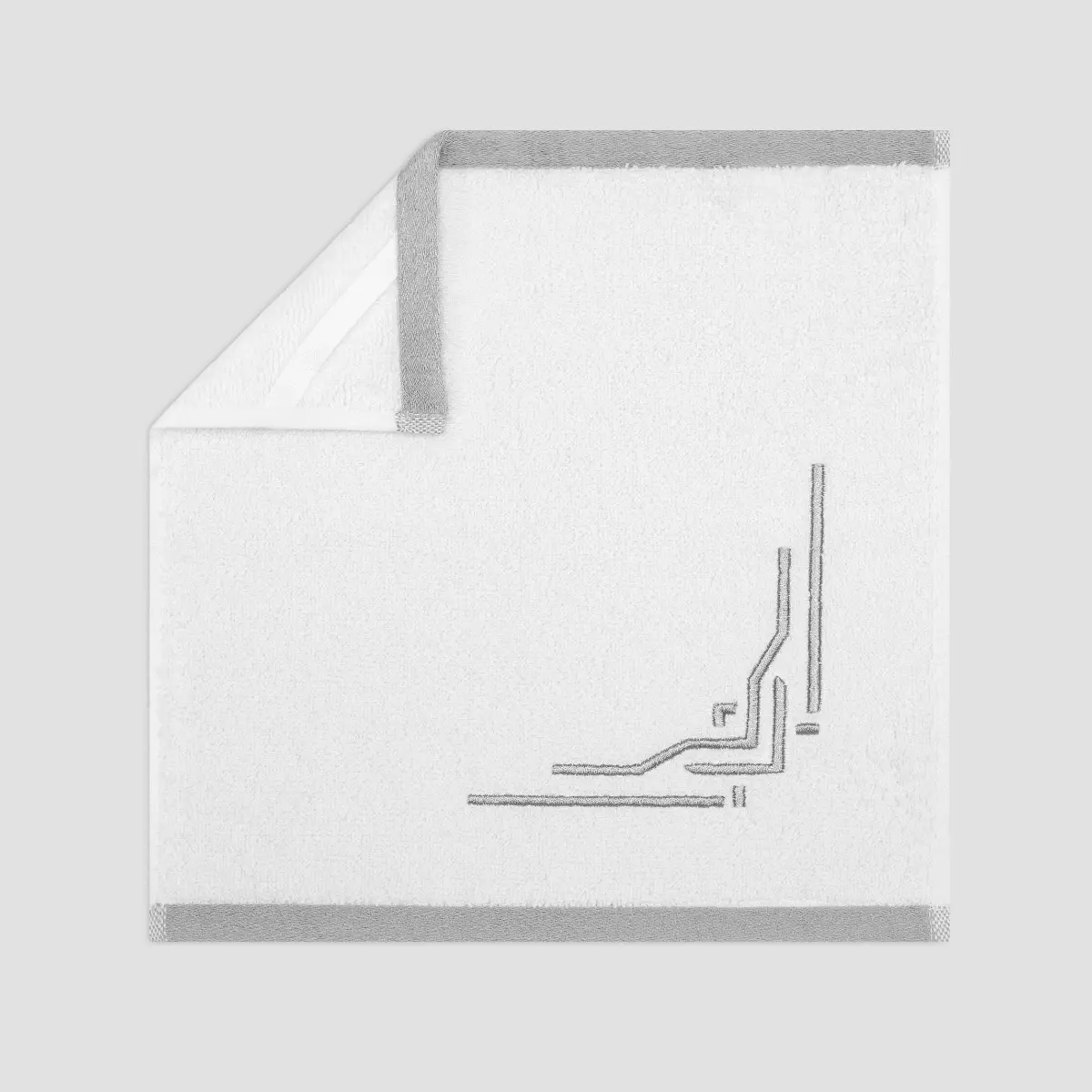 Towel - Jasper | White/Grey | 12" x 12" - Image 2