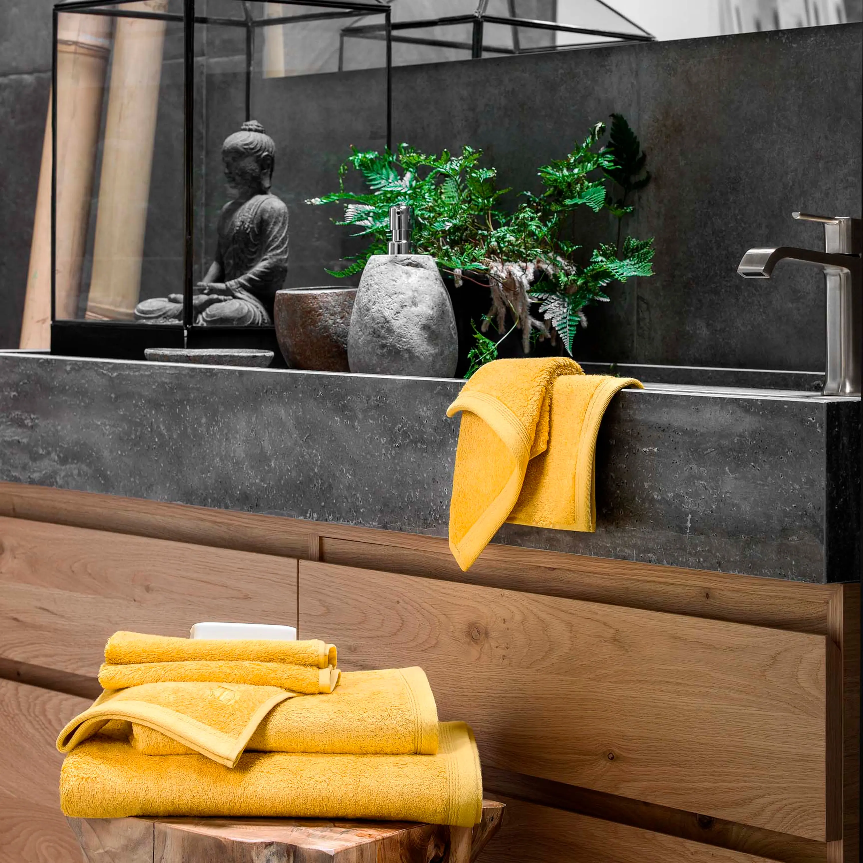 Towel - Set Poitiers | Yellow | 12" x 12" - Image 2