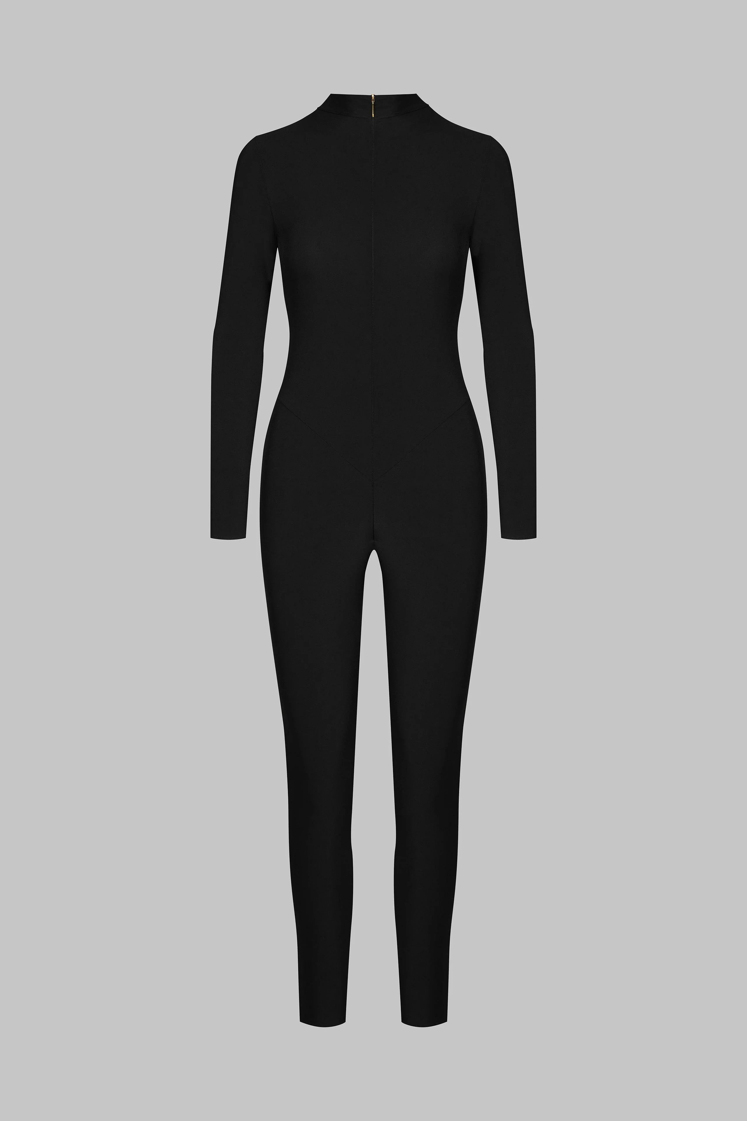 Transparent back long sleeves Jumpsuit - Nuit Fauve | Tawny - Image 4