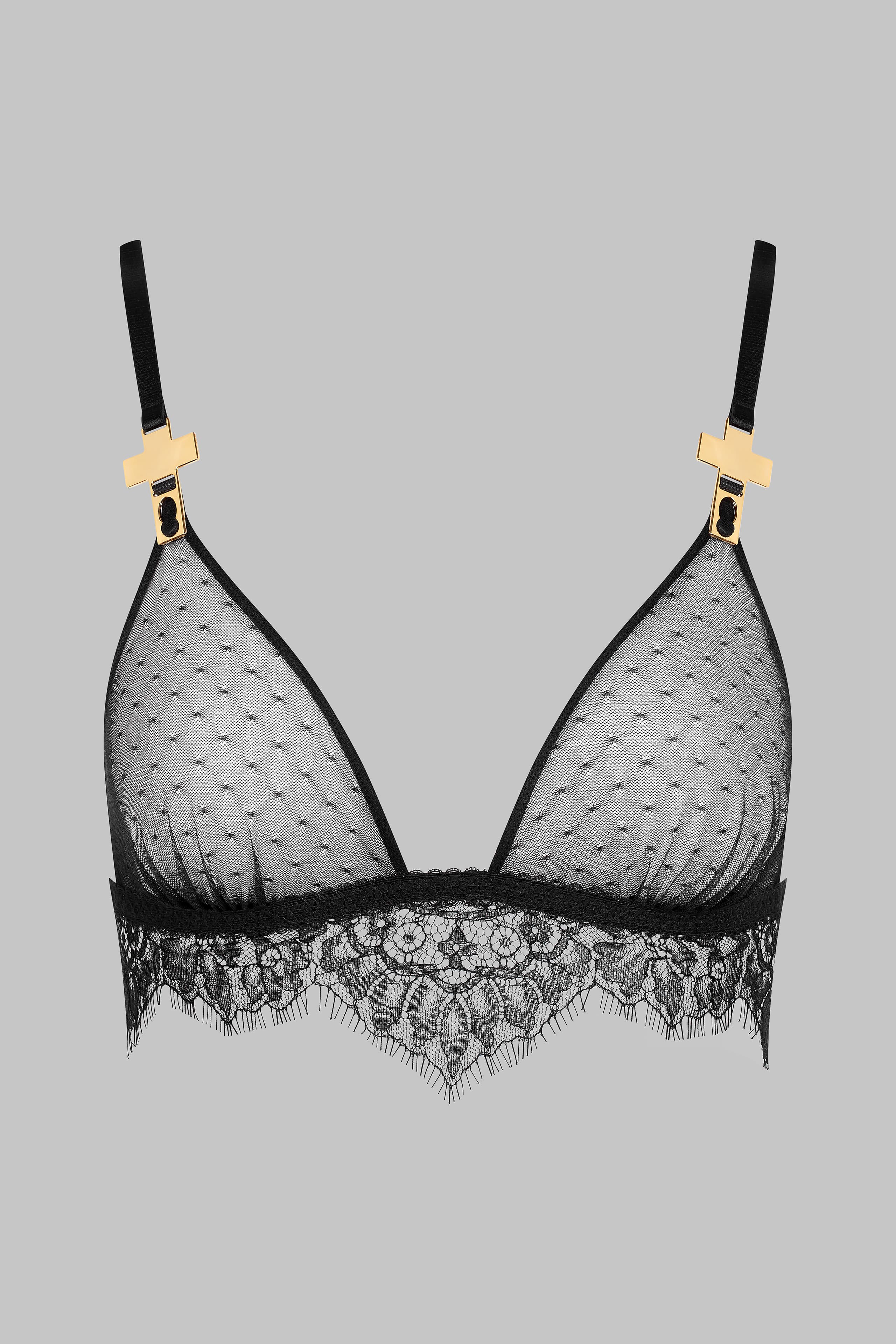 Triangle bra with cross - Inspiration Divine | Black - Image 4