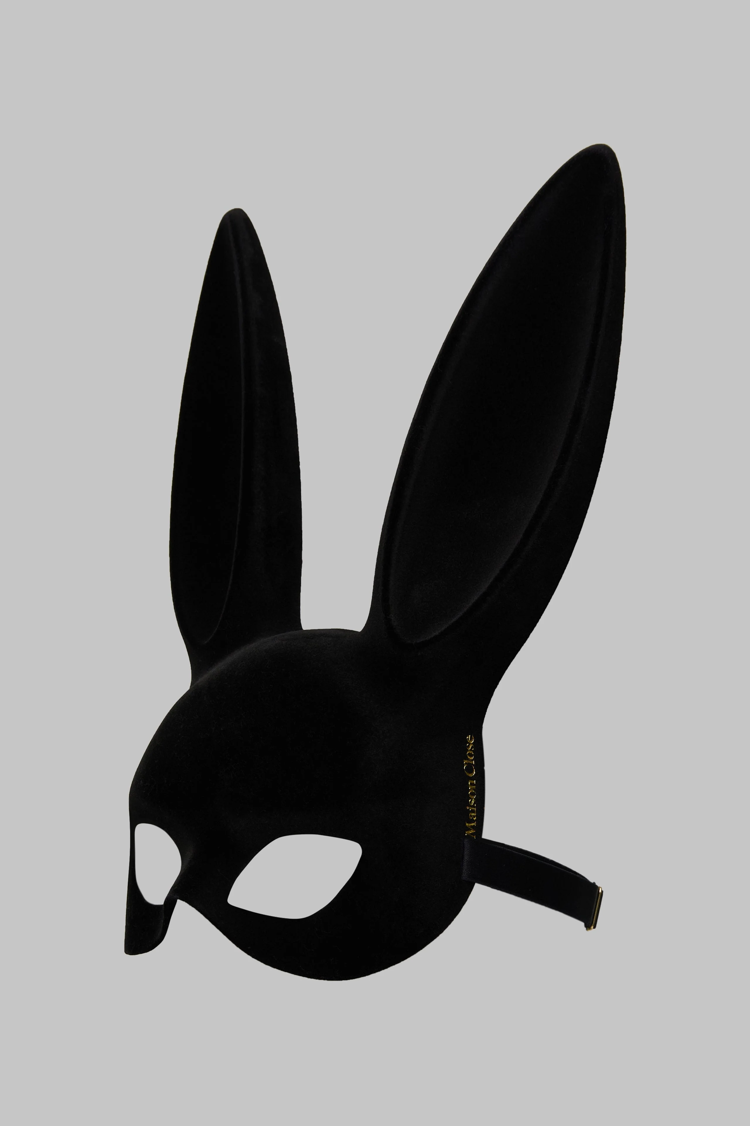 Velvet bunny mask with pompom - Les Fetiches | Black - Image 4