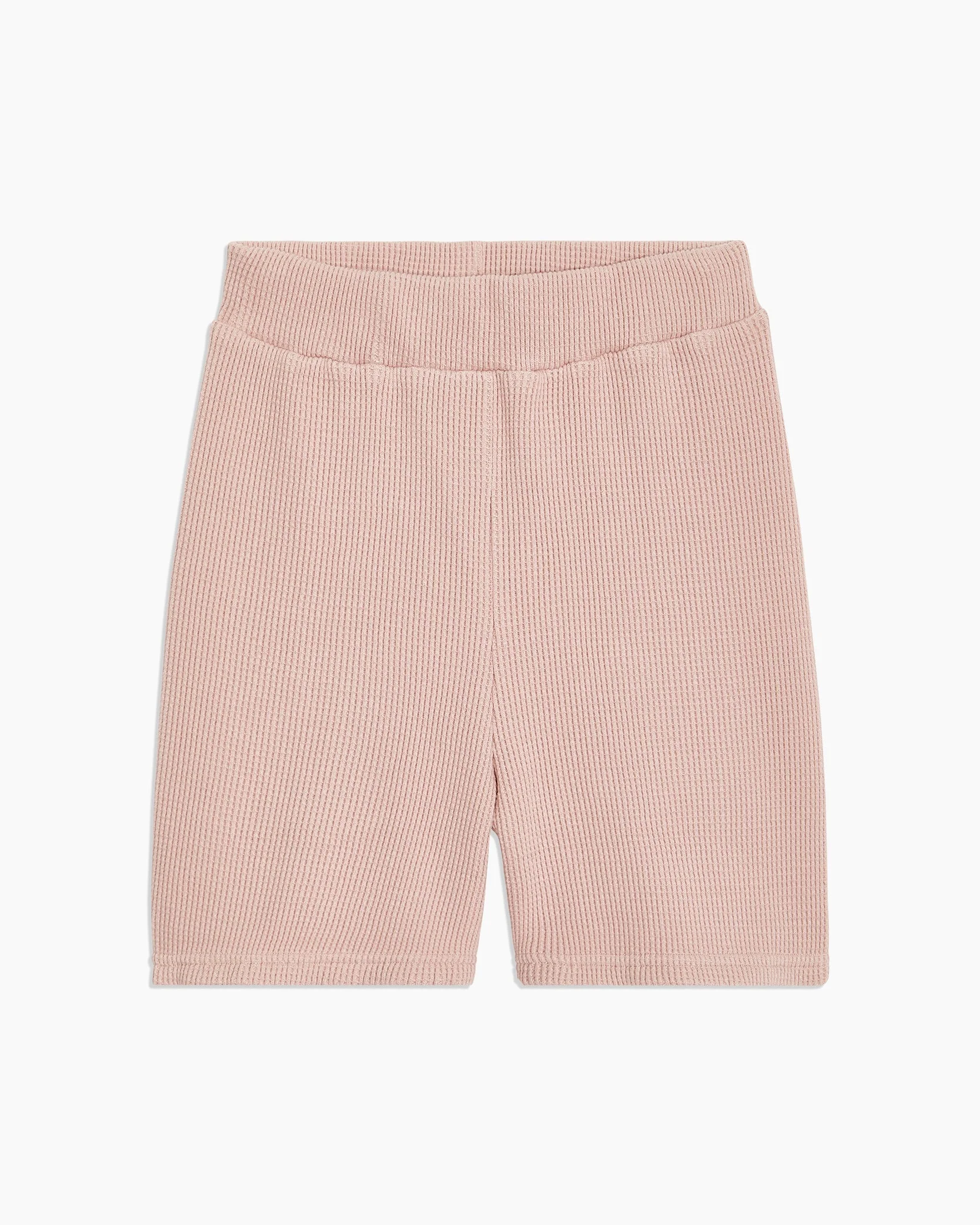 Womens | Waffle Knit Biker Shorts | Blush
