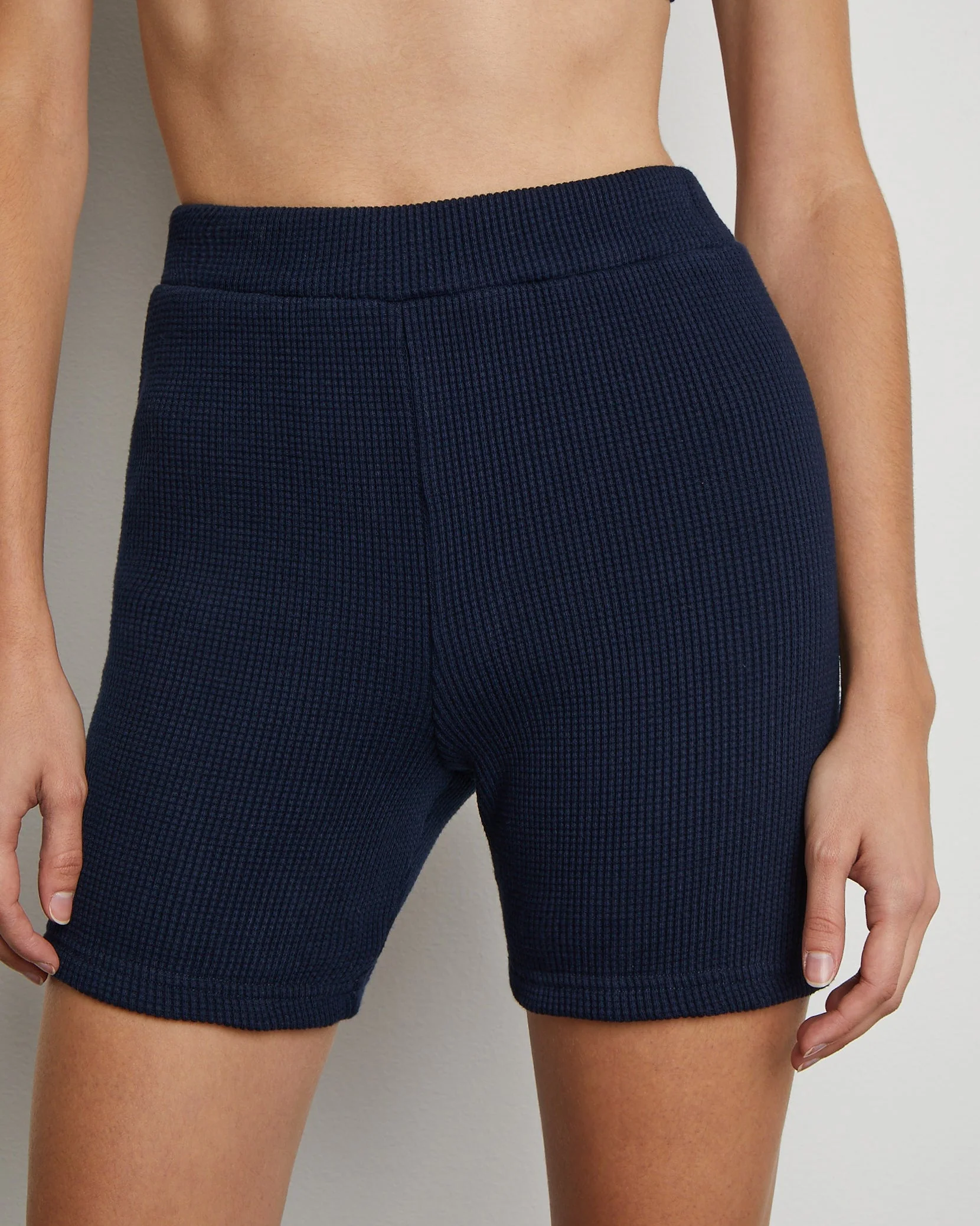 Womens | Waffle Knit Biker Shorts | Blush - Image 10