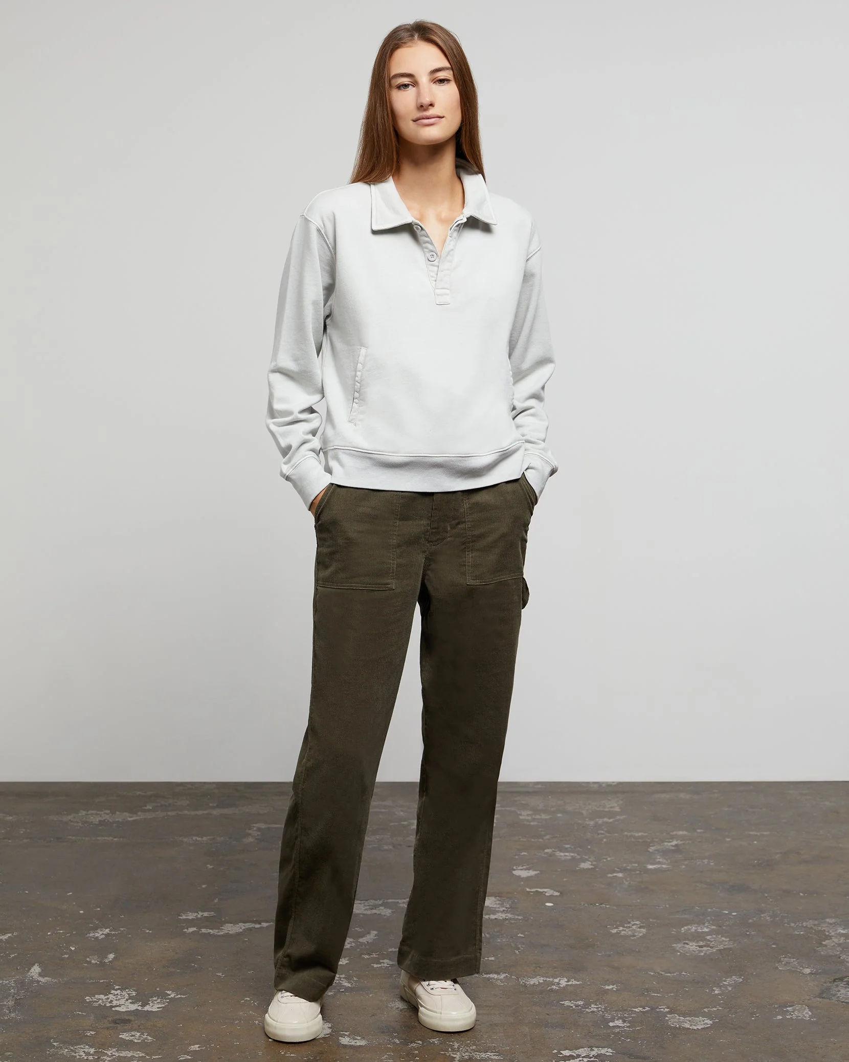 Womens | Wide Leg Corduroy Carpenter Pant | Bison - Image 11