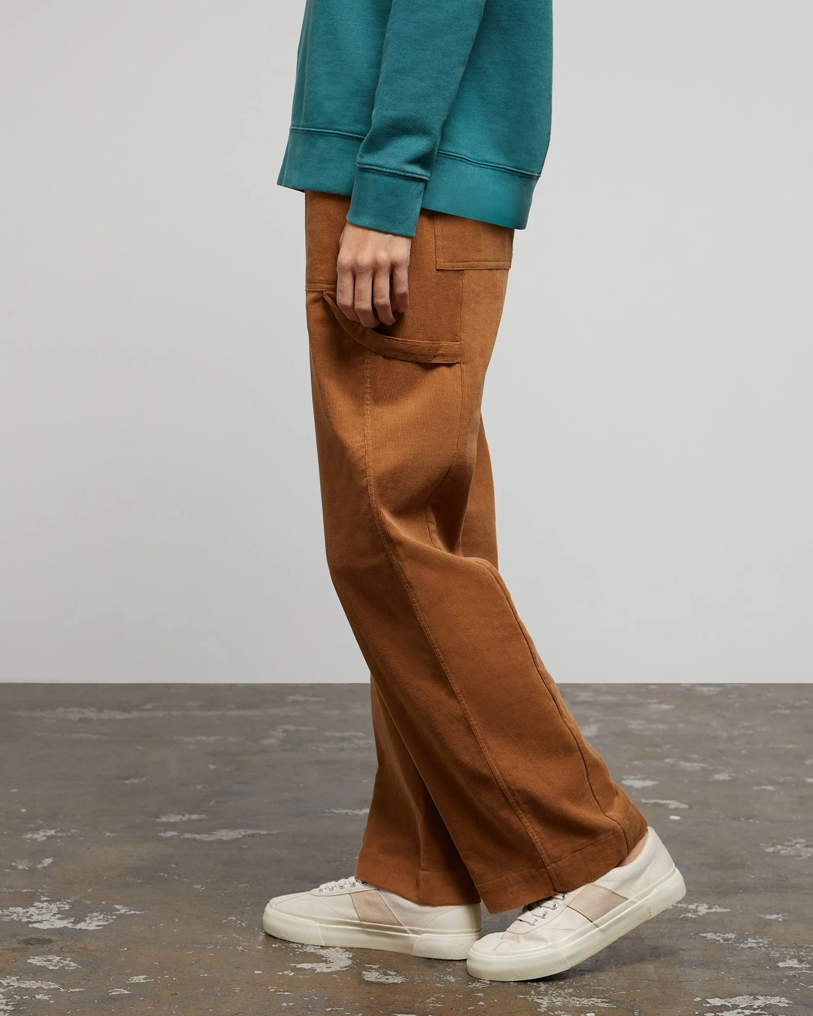 Womens | Wide Leg Corduroy Carpenter Pant | Bison - Image 13