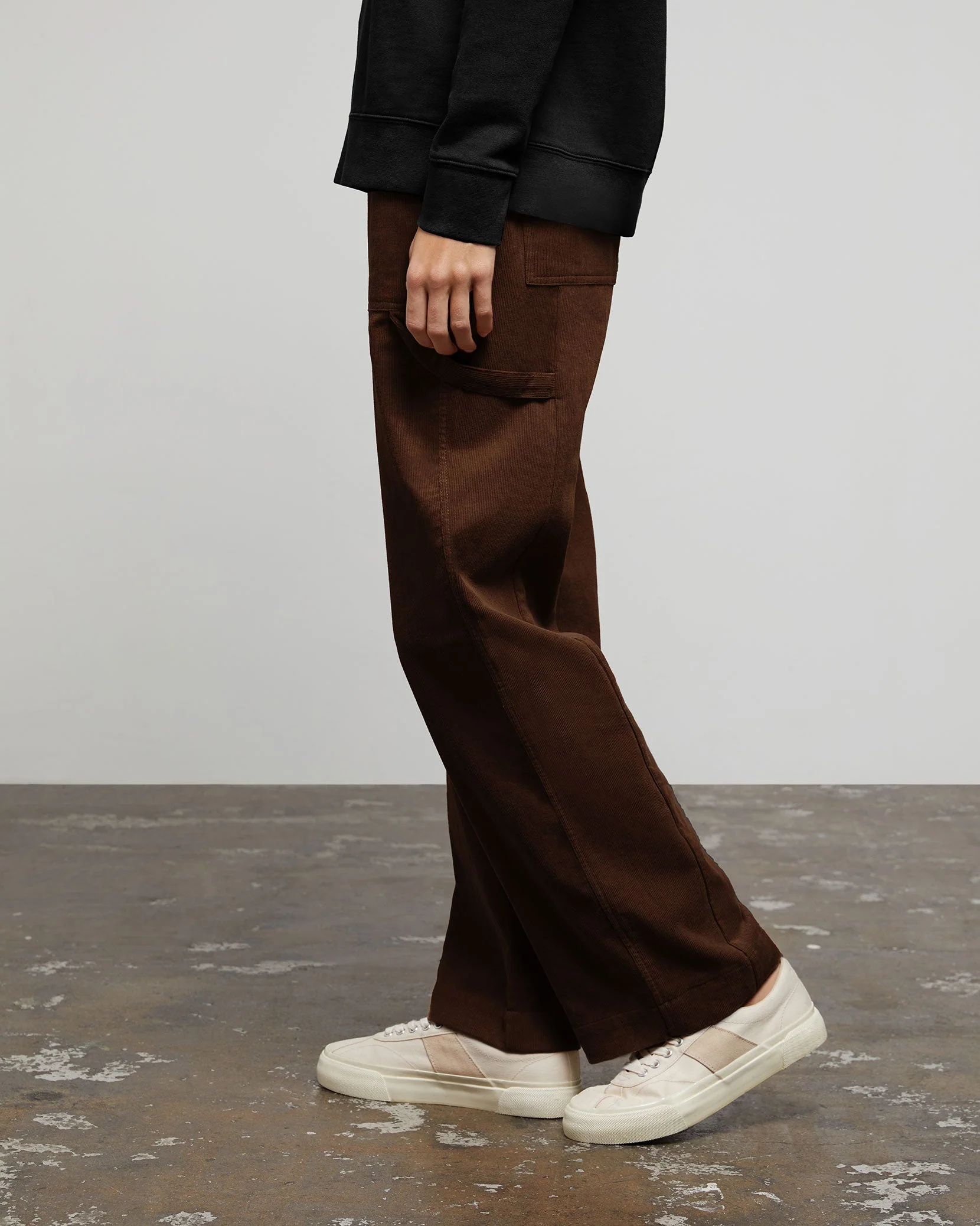 Womens | Wide Leg Corduroy Carpenter Pant | Bison - Image 2