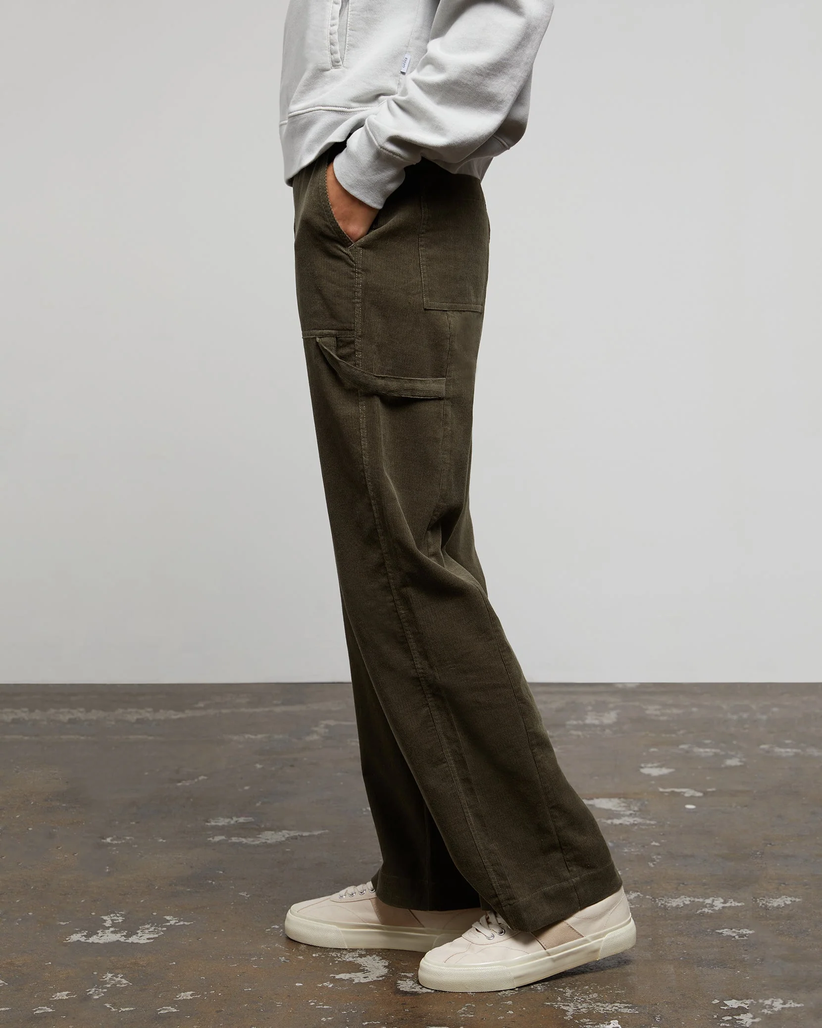 Womens | Wide Leg Corduroy Carpenter Pant | Bison - Image 8