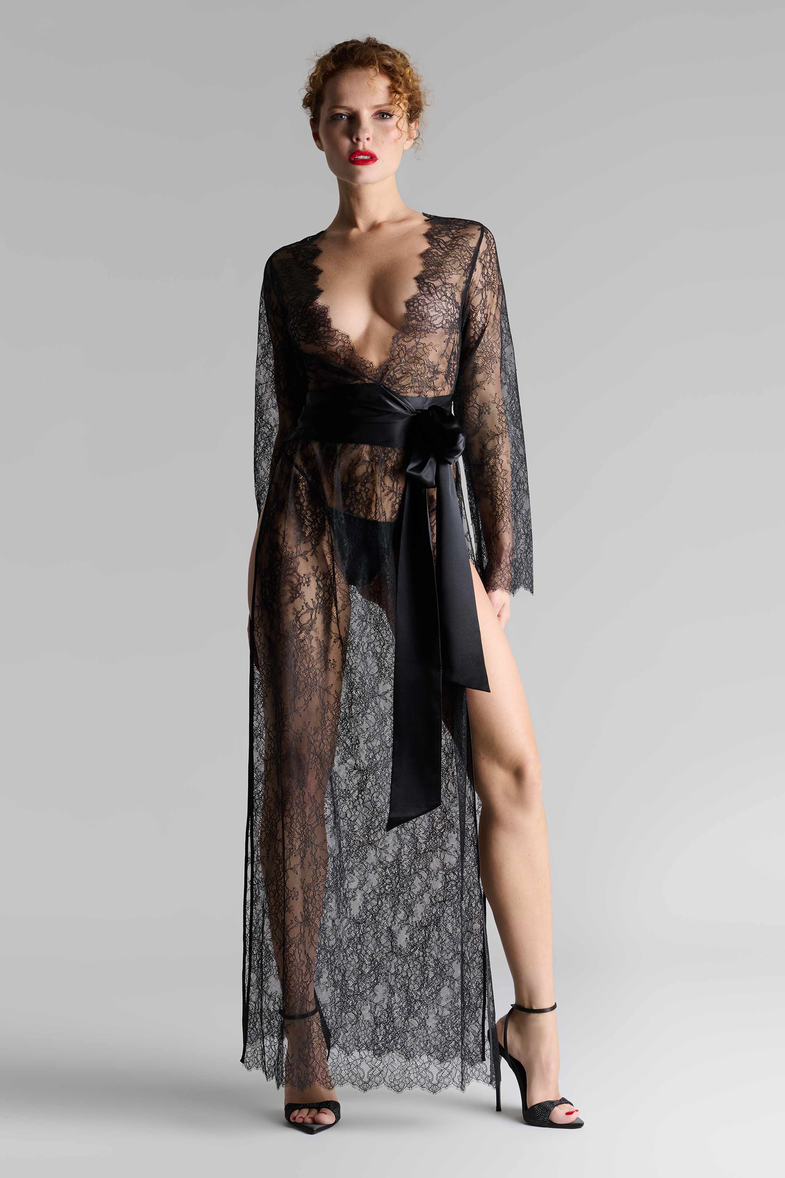 Wrap over long dress - Rendez-Vous Private | Black - Image 3