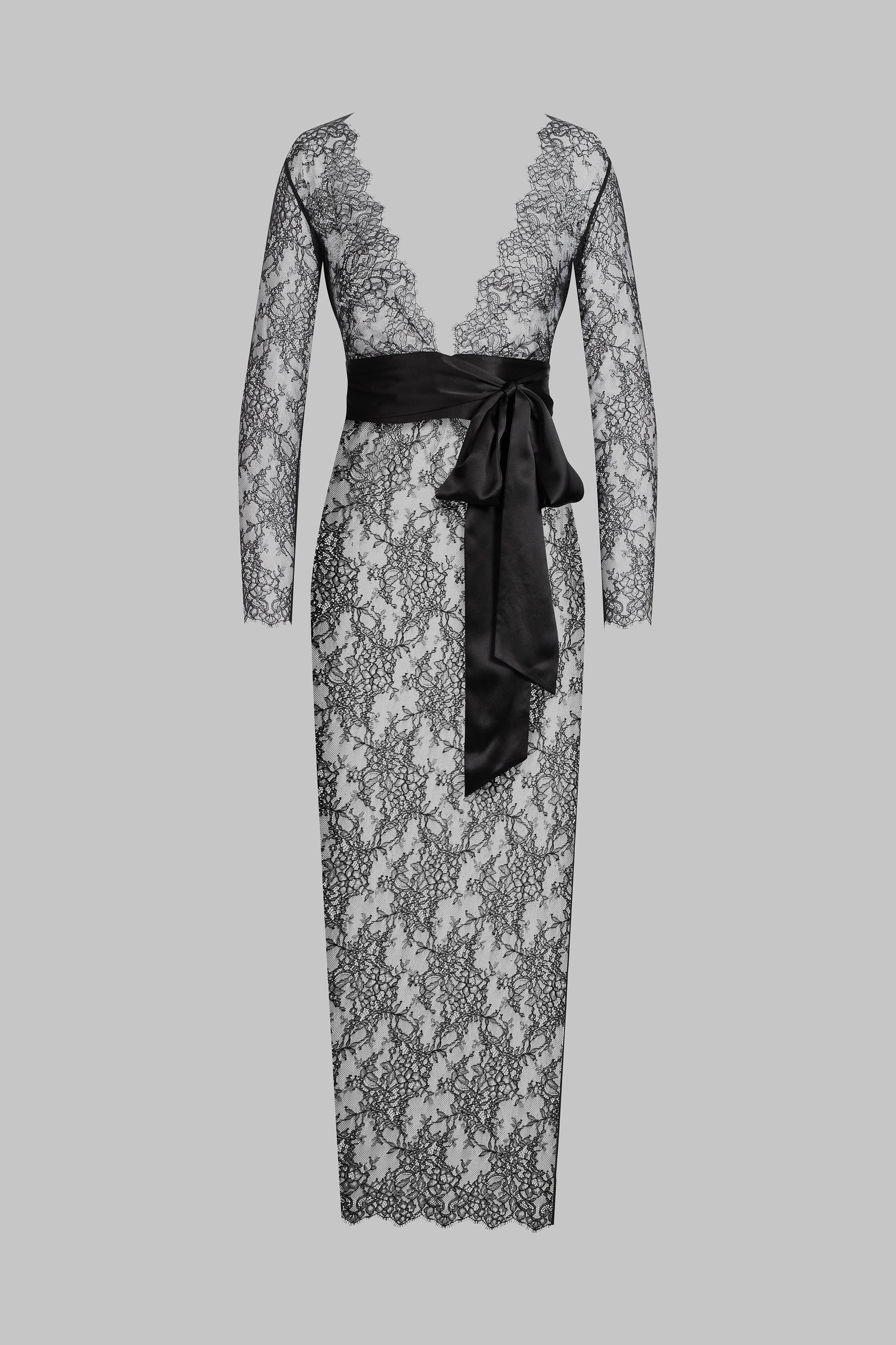 Wrap over long dress - Rendez-Vous Private | Black - Image 4