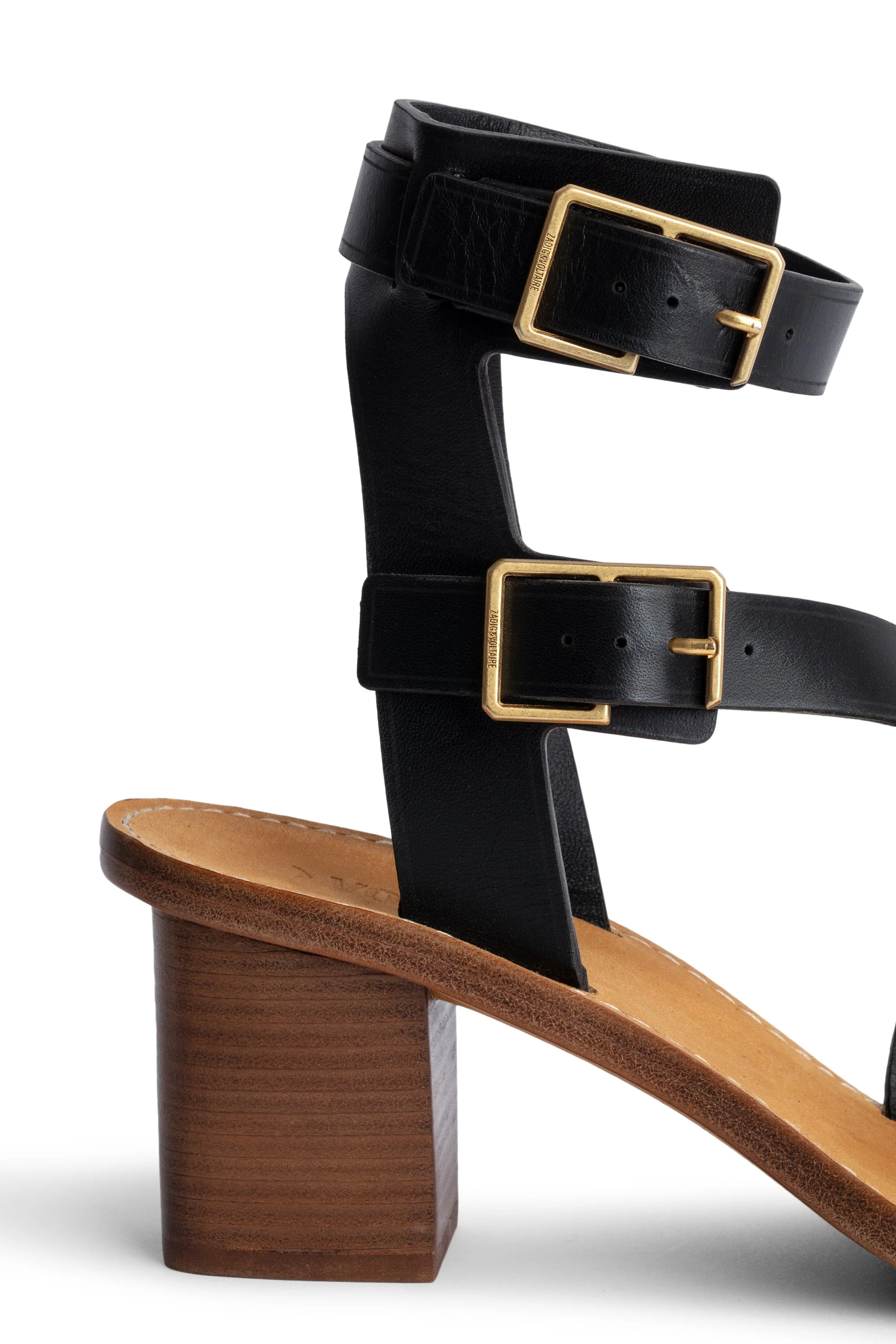 Cecilia Caprese Leather Heeled Sandal | Black - Image 4