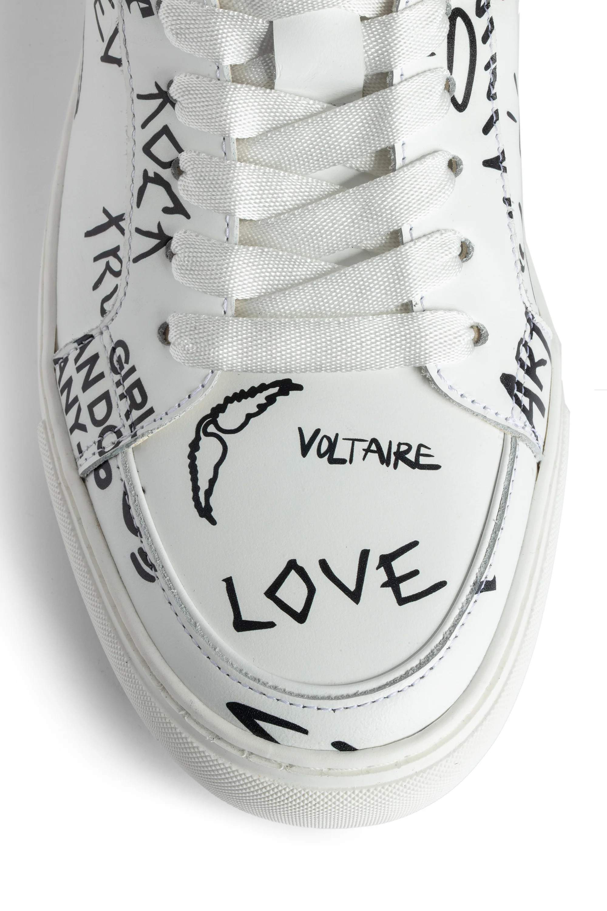 High Flash Smooth Calfskin Graffiti Sneakers | White - Image 6