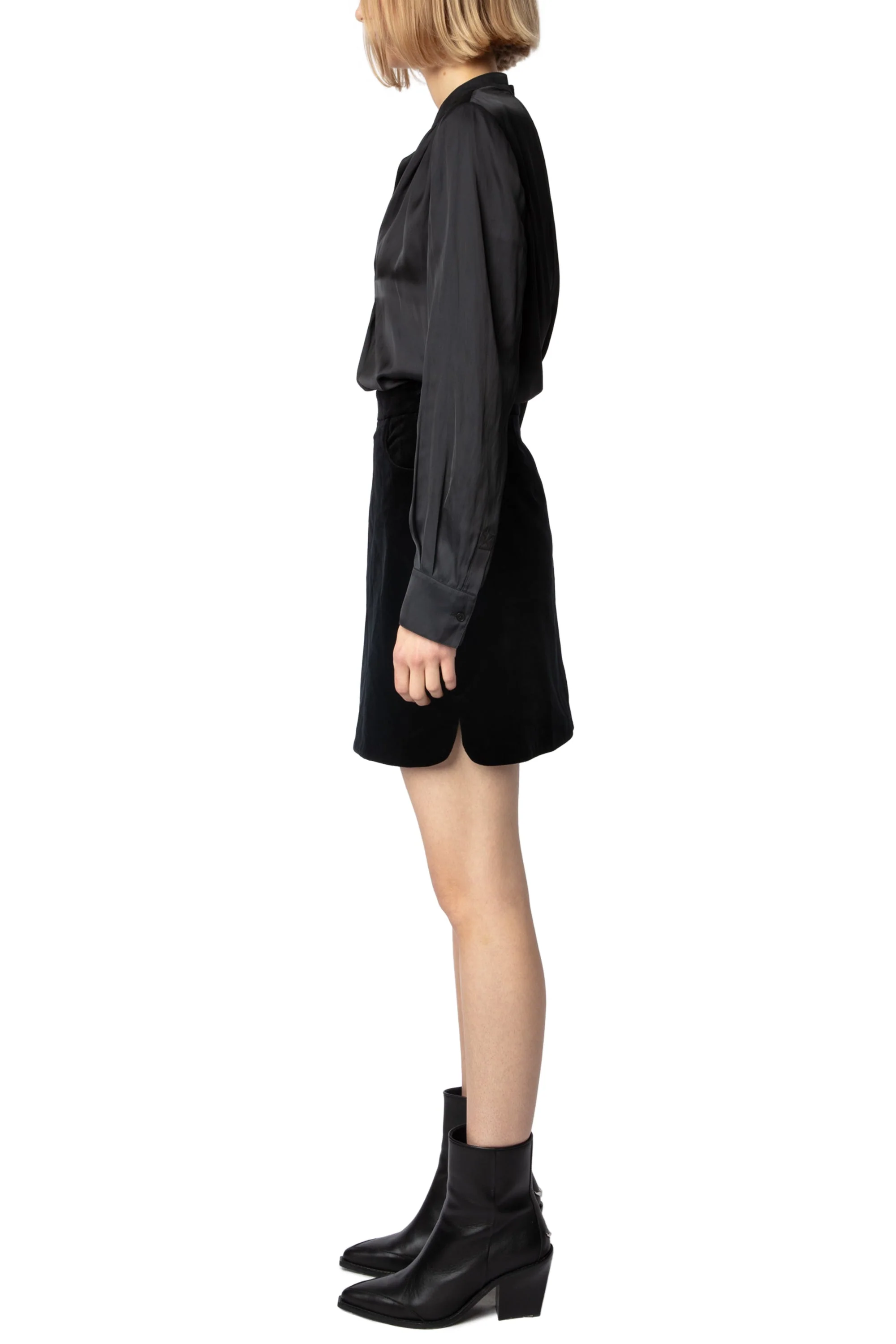 Jinette Velvet Skirt | Black - Image 3