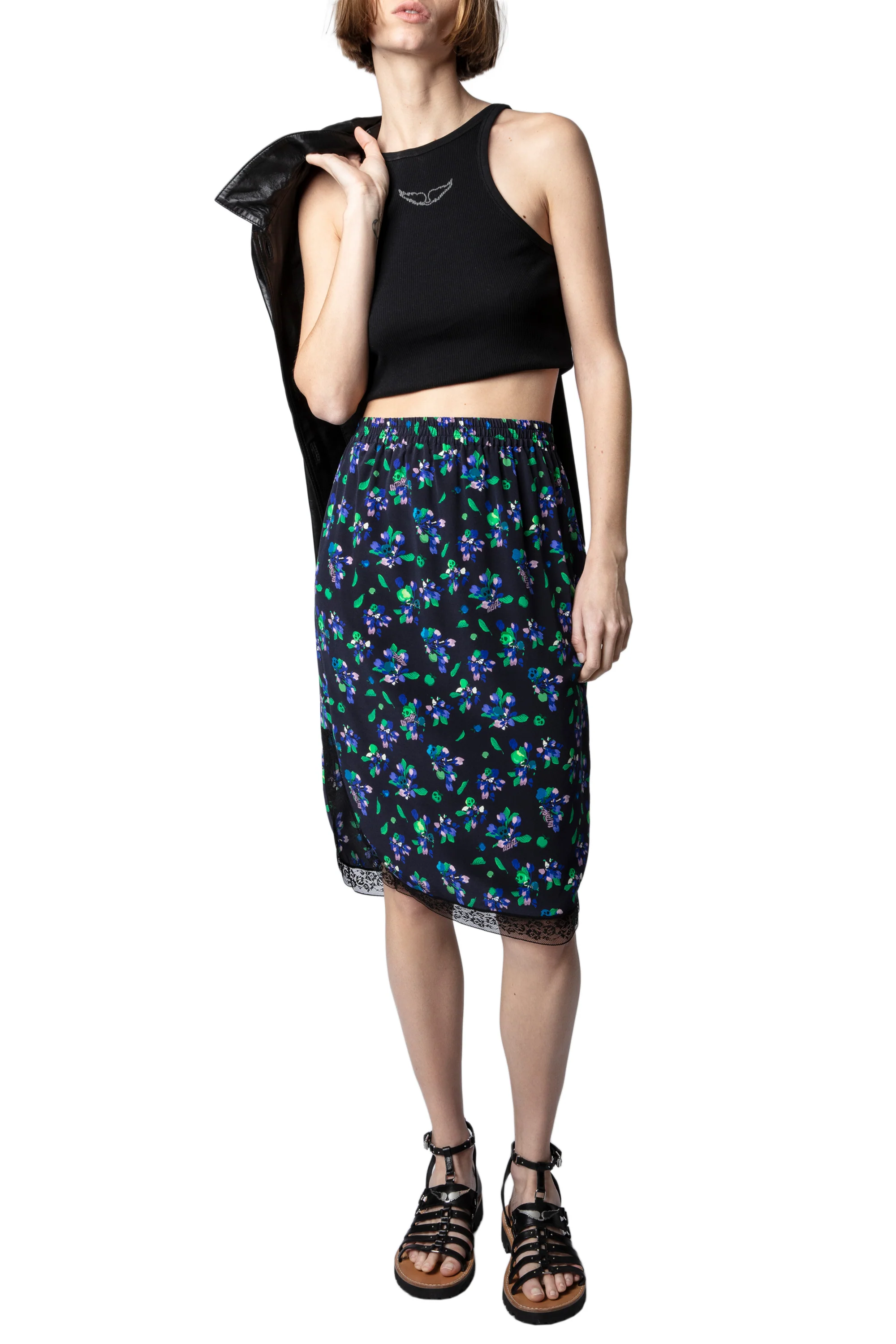Jozy CDC Bianca Flower Skirt | Black - Image 2