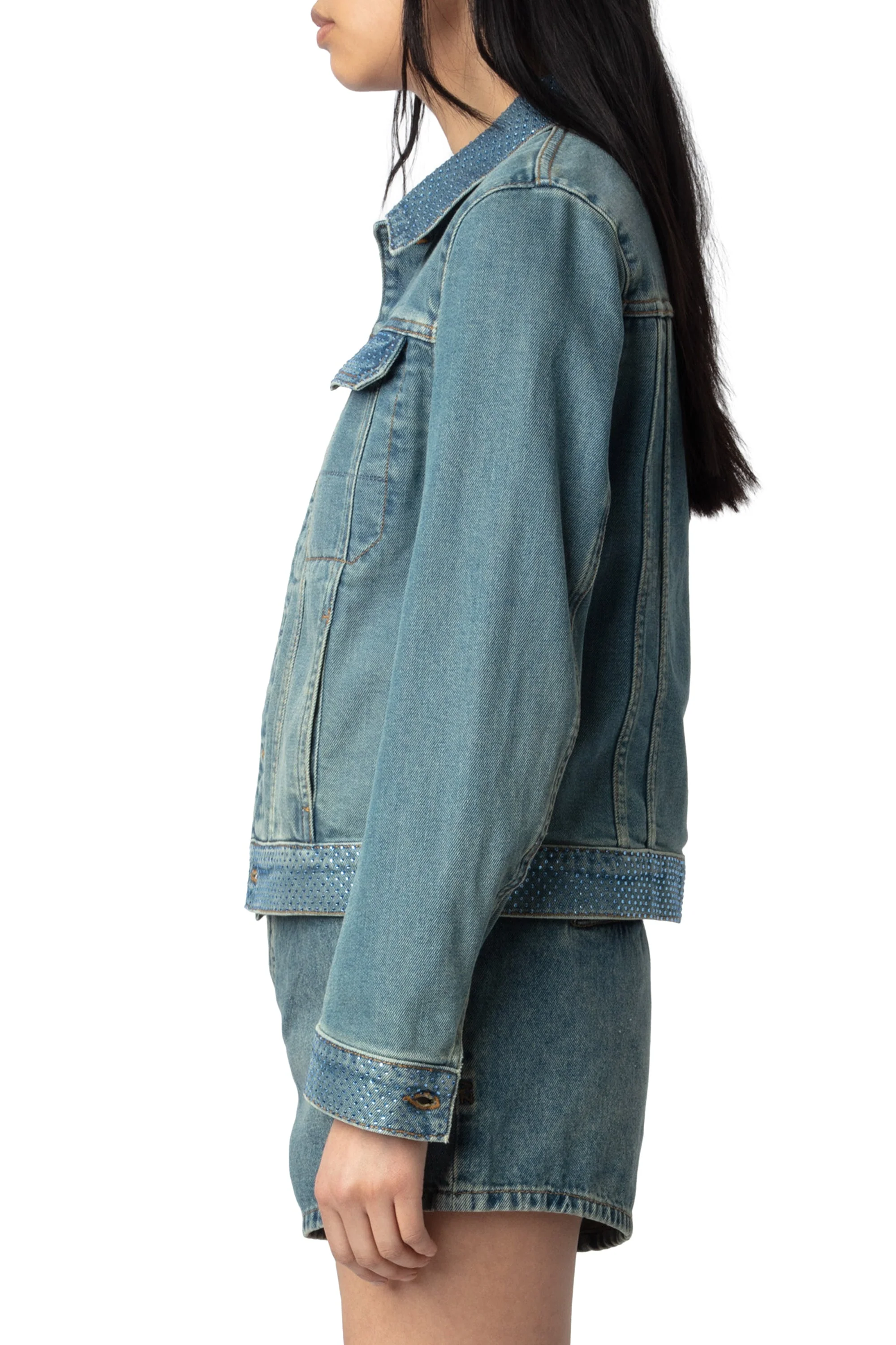 Kioky Denim Eco Strass Jacket | Light Blue - Image 4