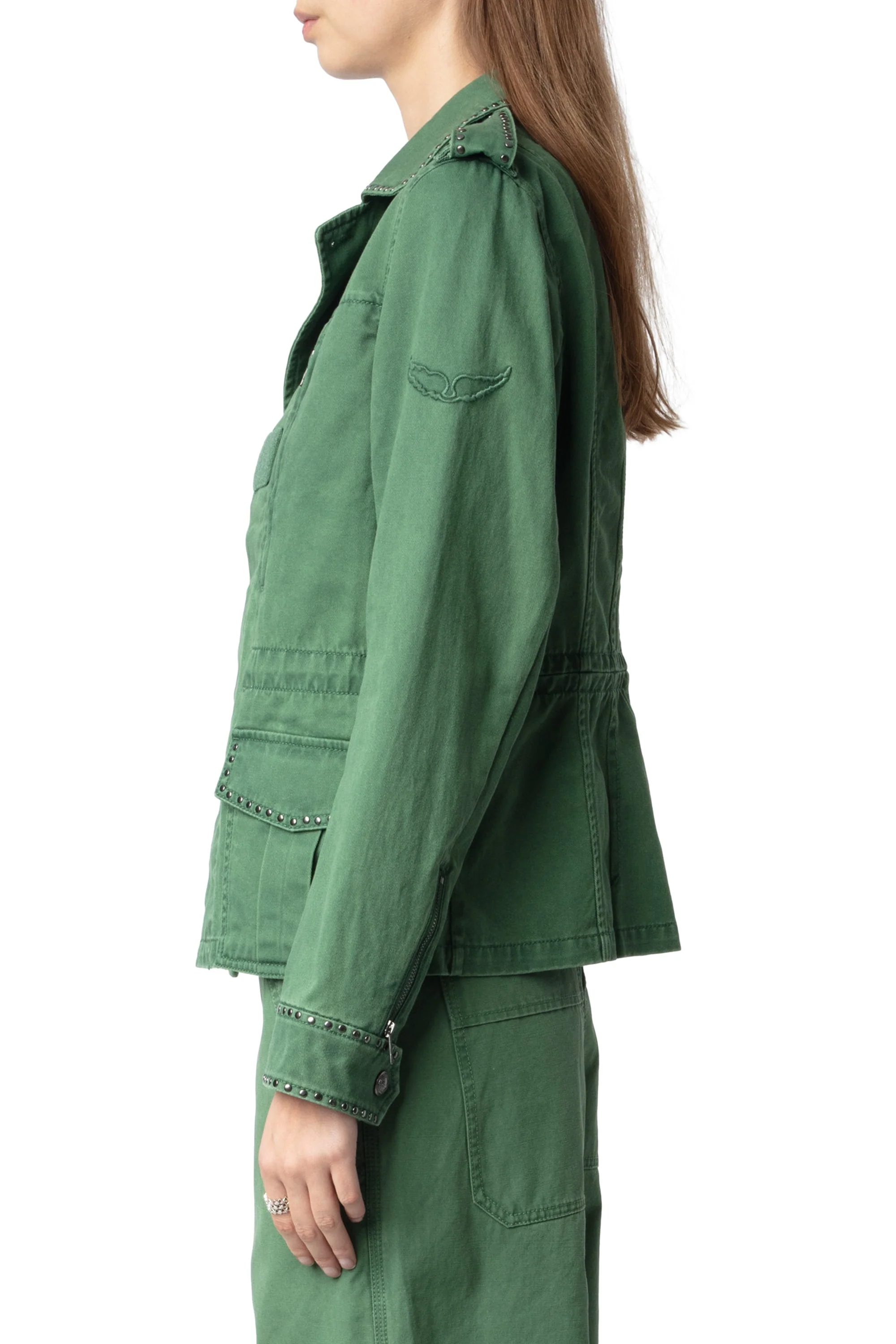 Klimi Coton Lave Studs Jacket | Coriander - Image 4