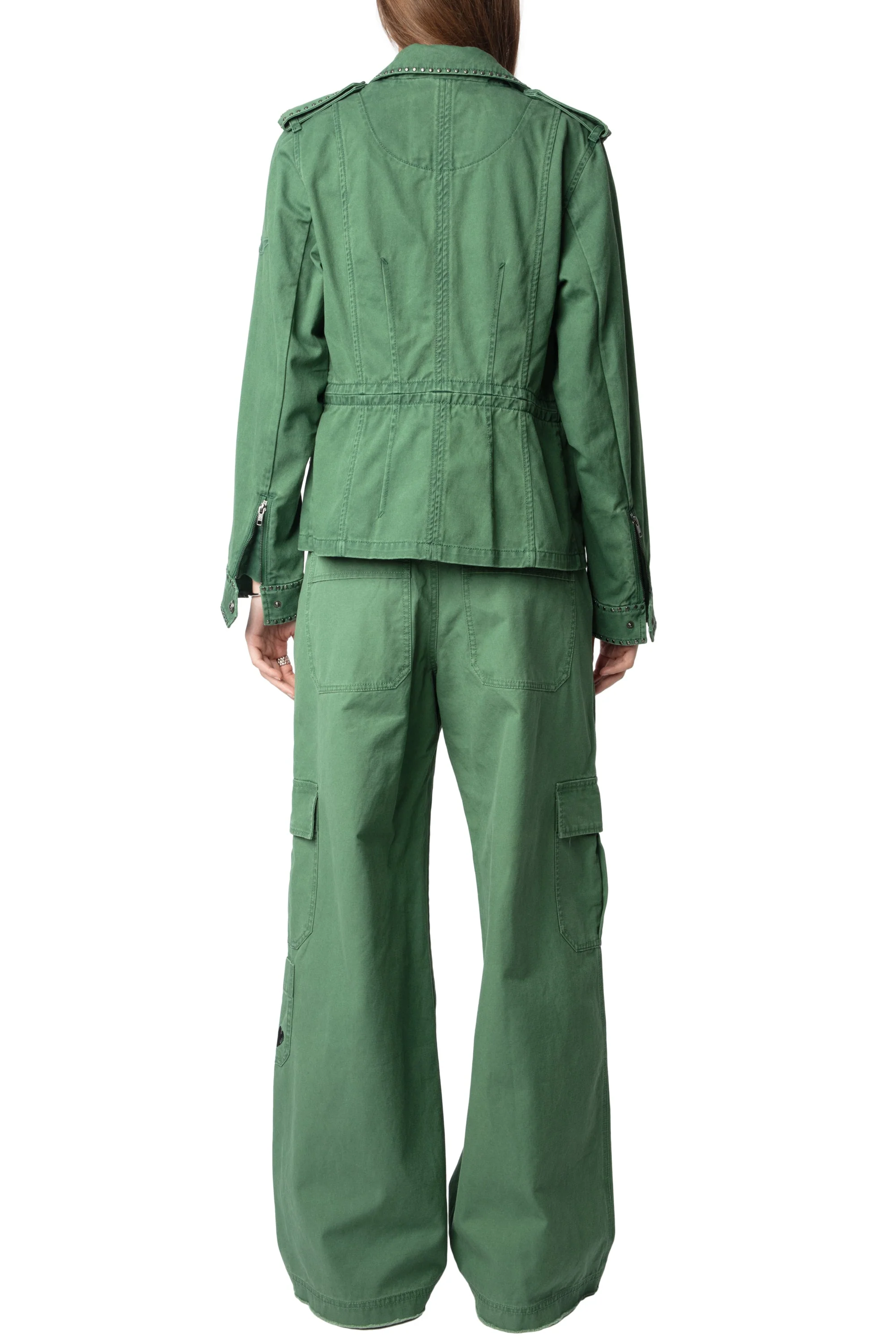 Klimi Coton Lave Studs Jacket | Coriander - Image 6