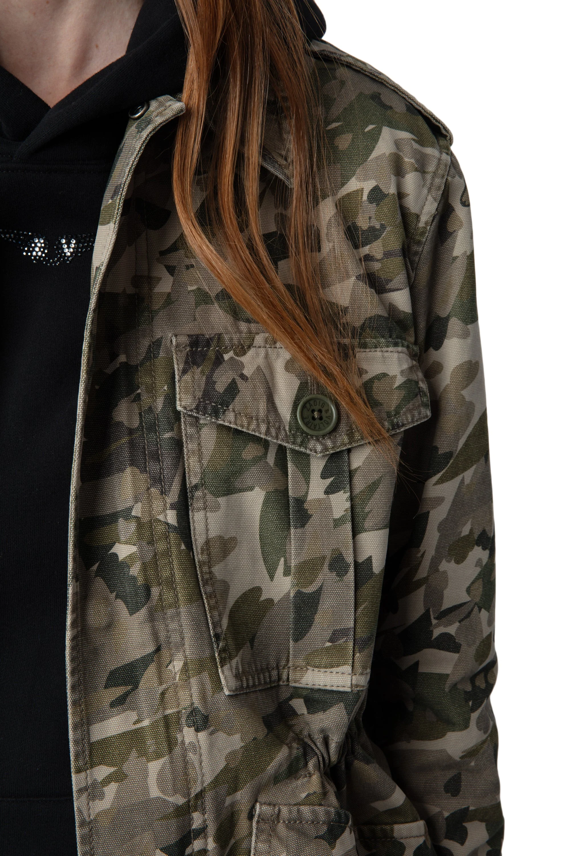 Krisa Canvas Camo Parka | Grass - Image 3