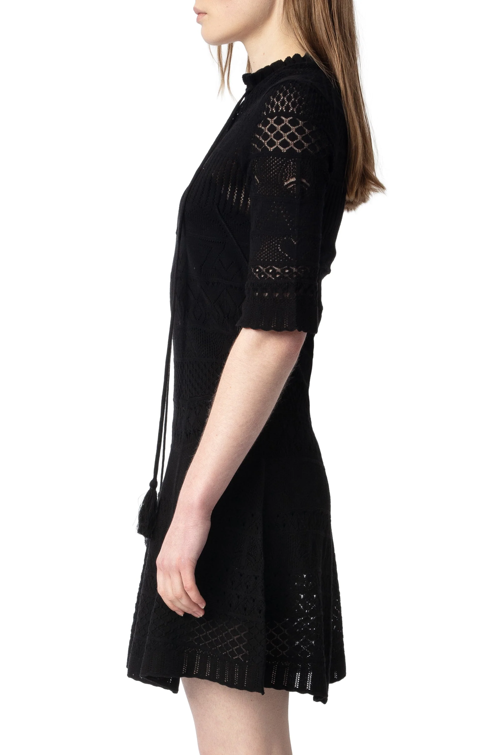 Memphisa CO Pointelle Dress | Black - Image 6