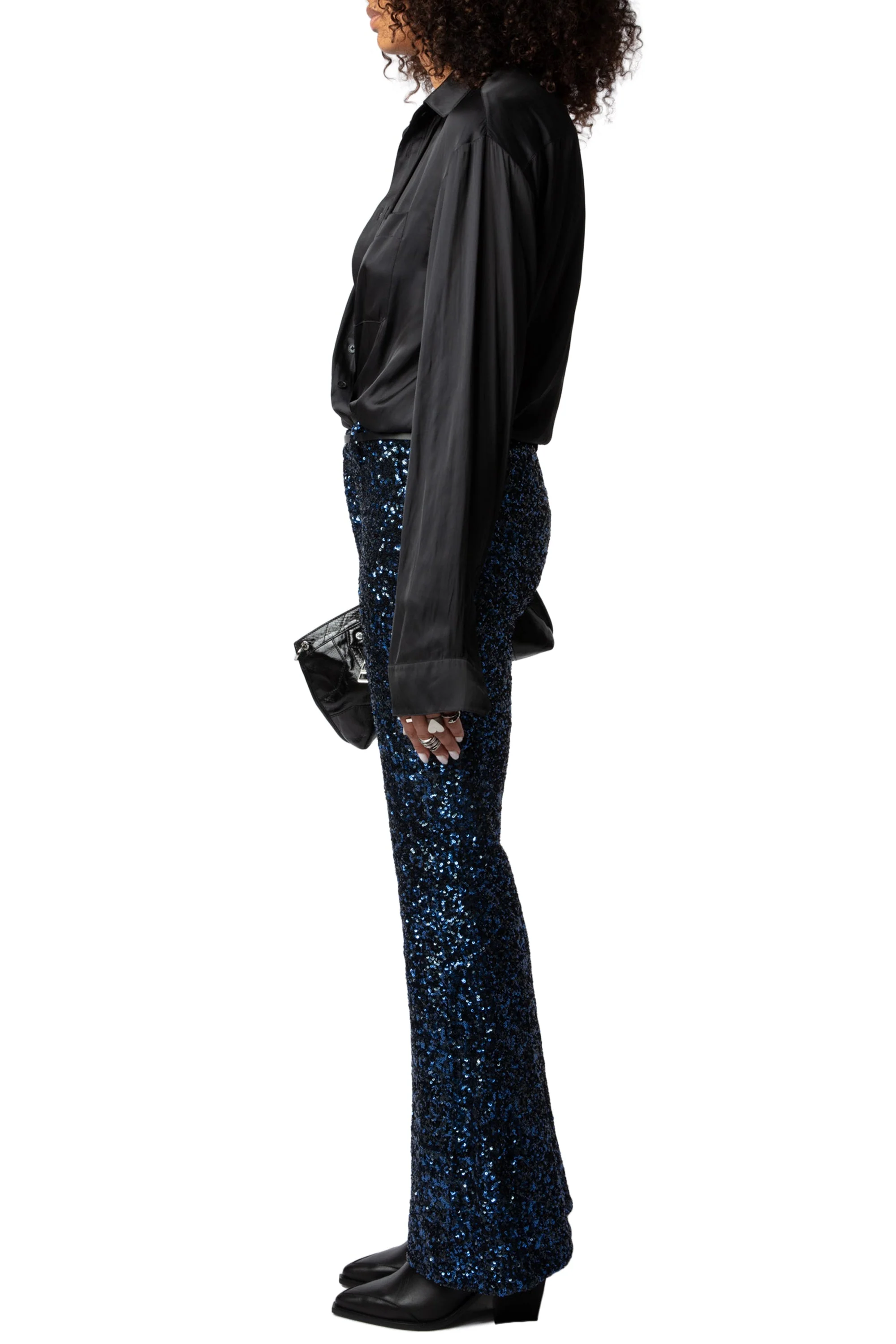 Prevy Sequins Pants | Navy Blue - Image 4
