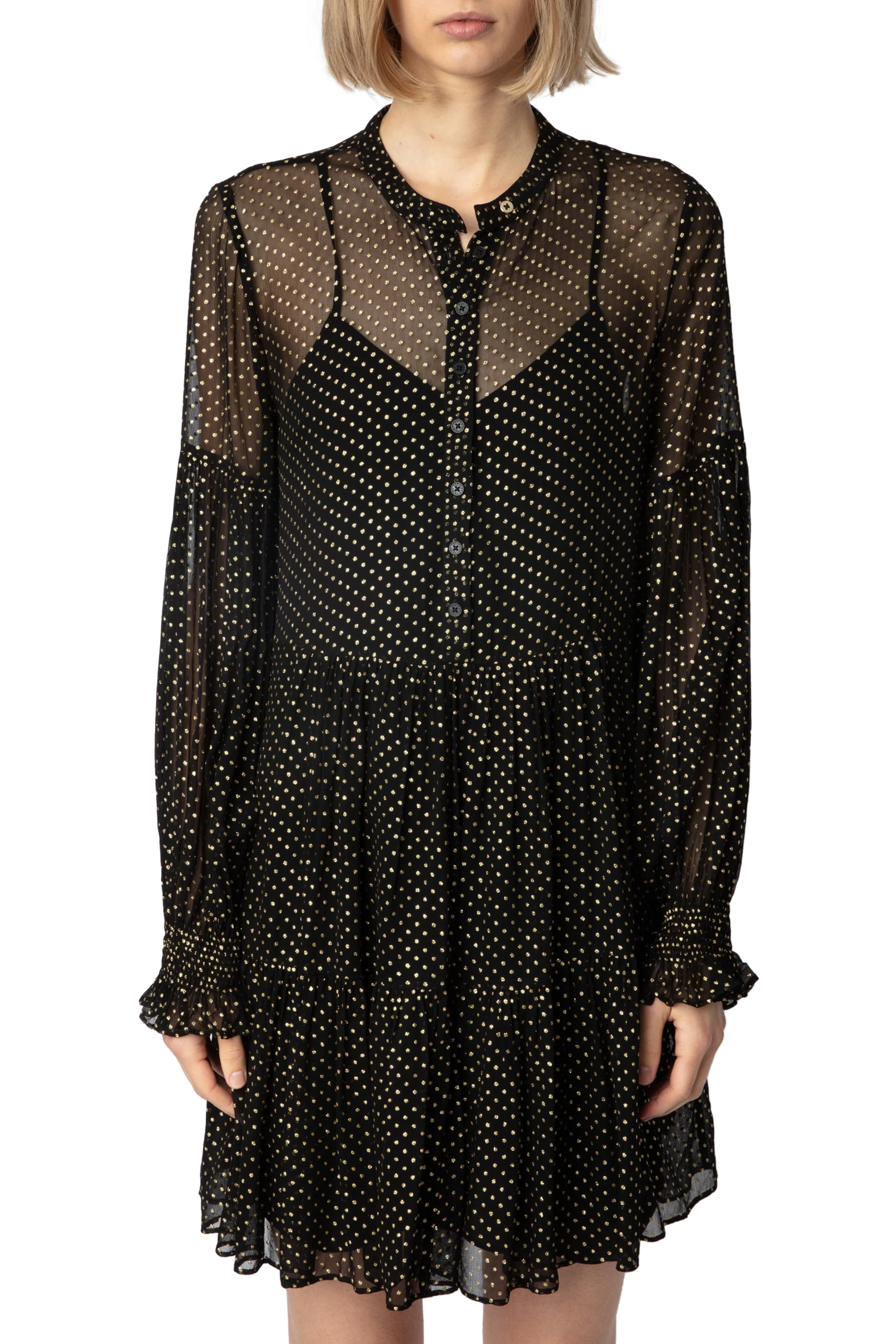 Randy Mousseline Sparle Dress | Black
