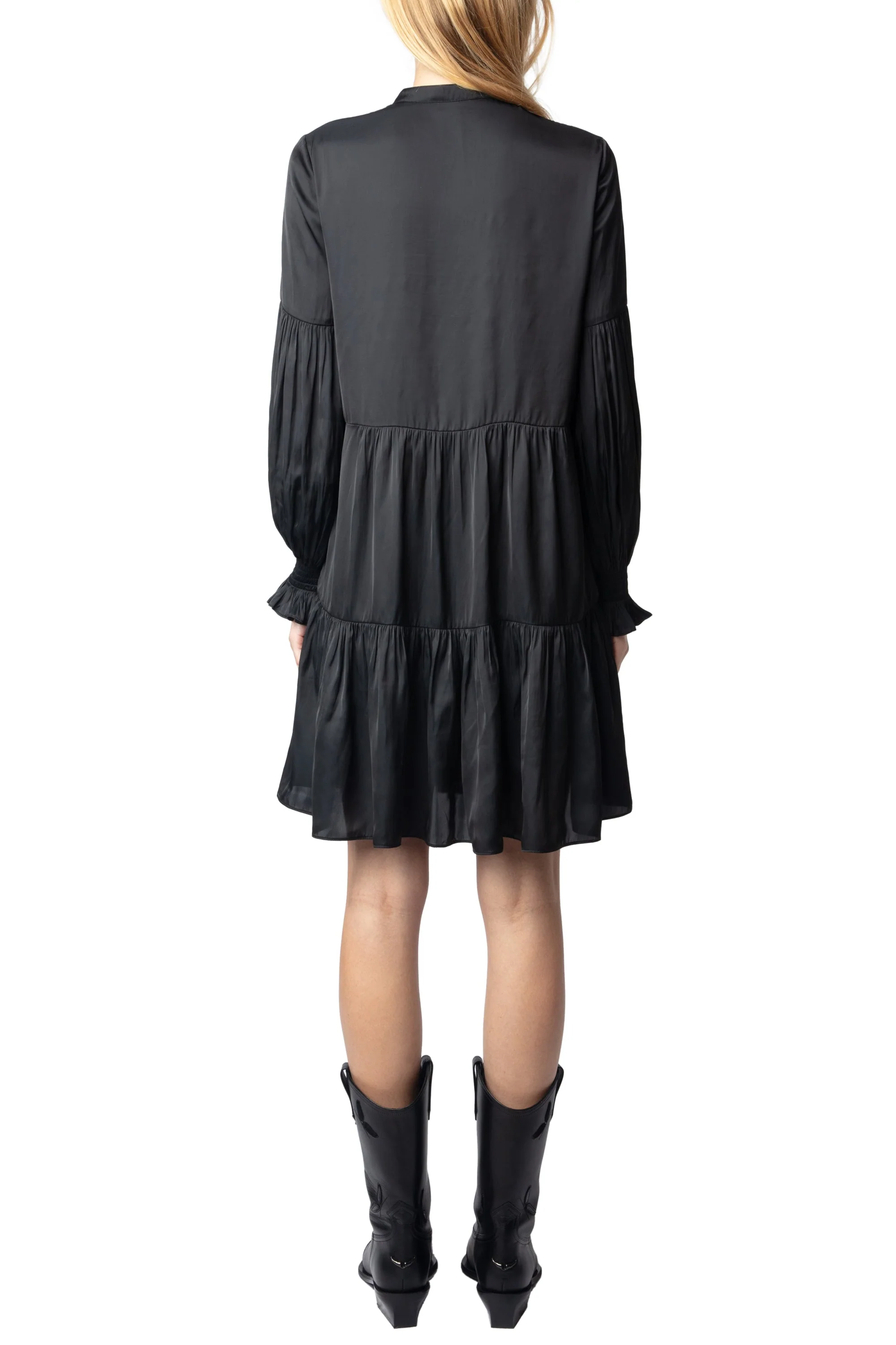 Randy Satin Dress | Black - Image 6