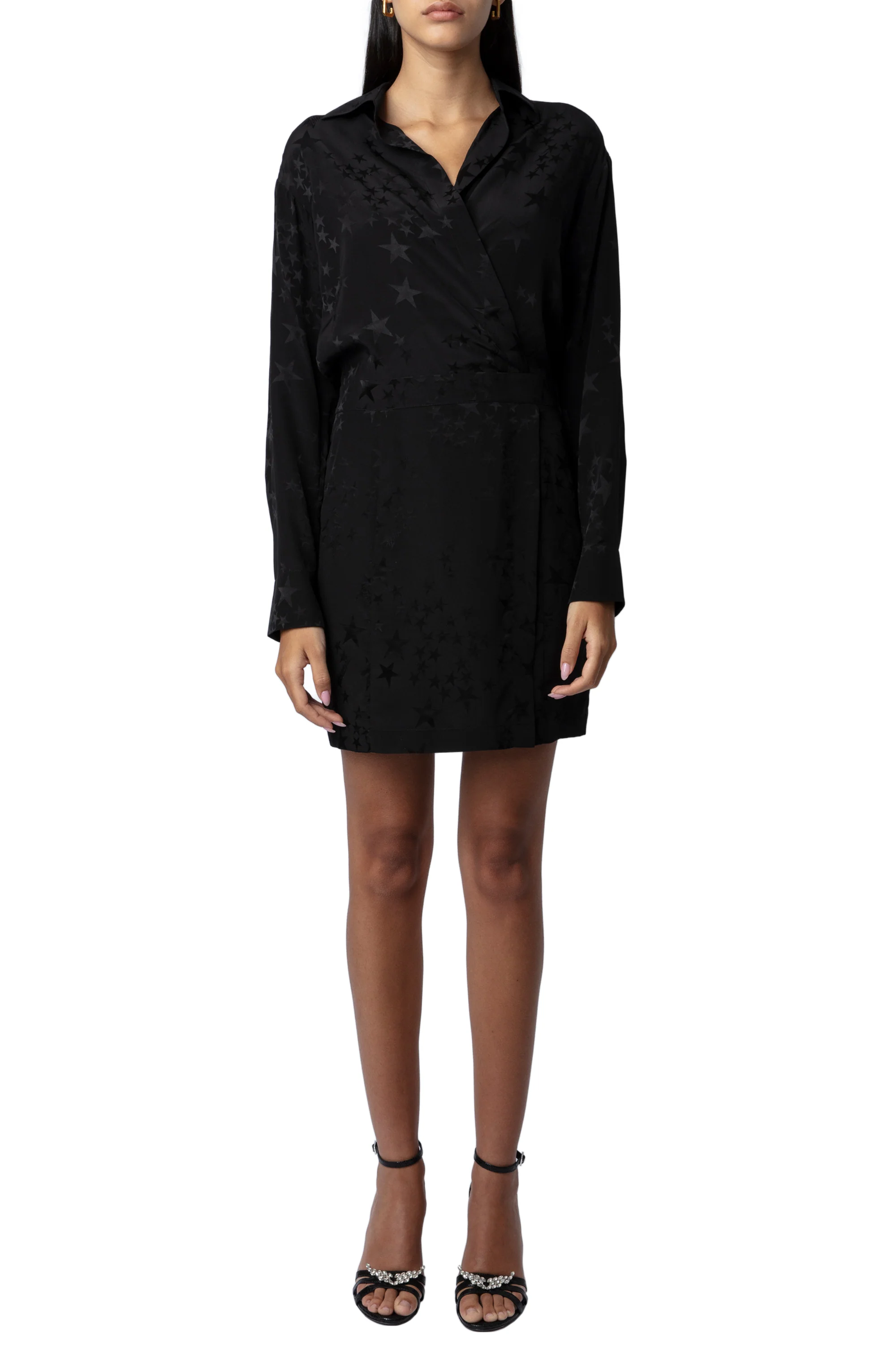 Ravy Jacquard Stars Dress | Black