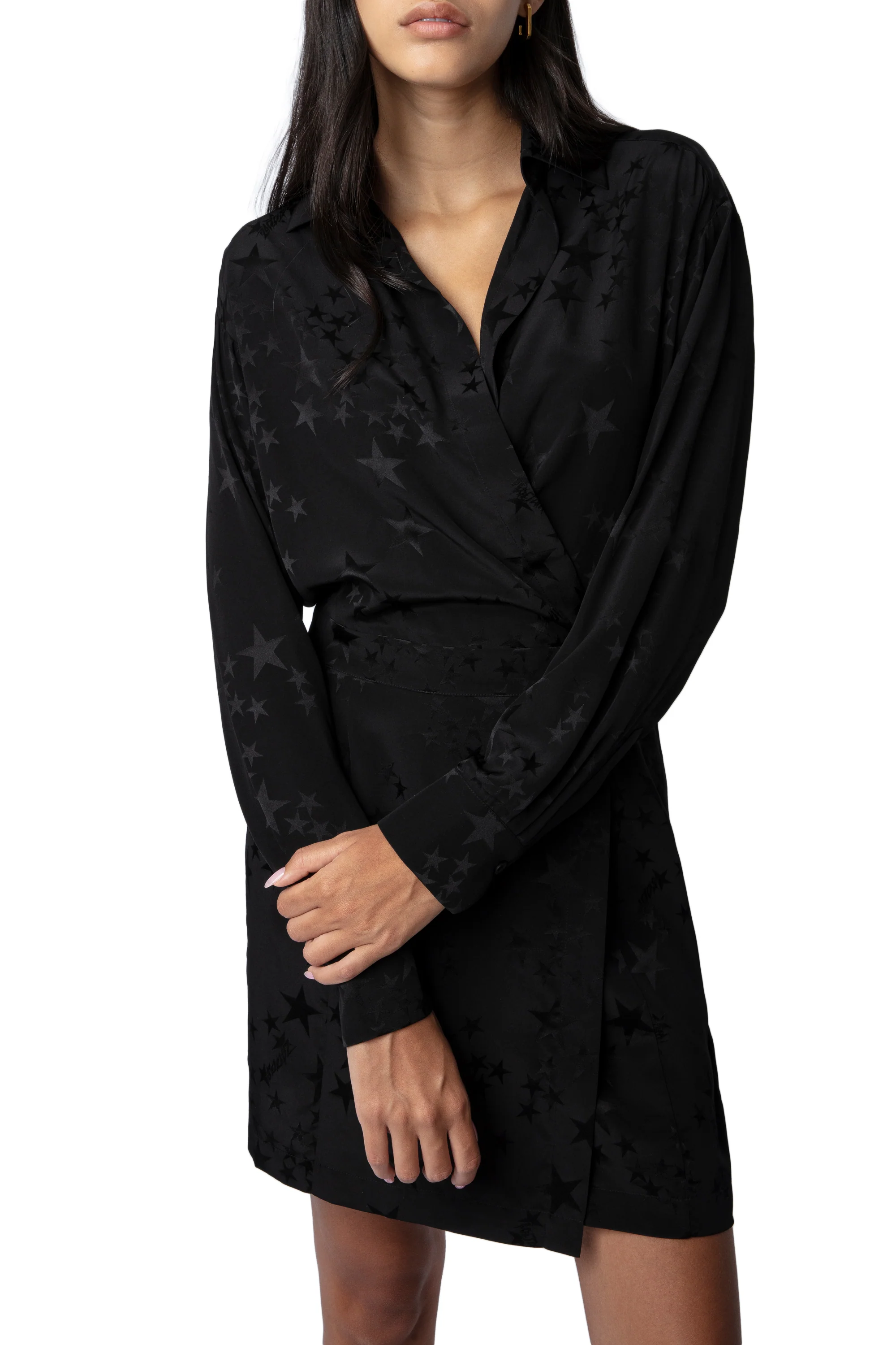 Ravy Jacquard Stars Dress | Black - Image 3