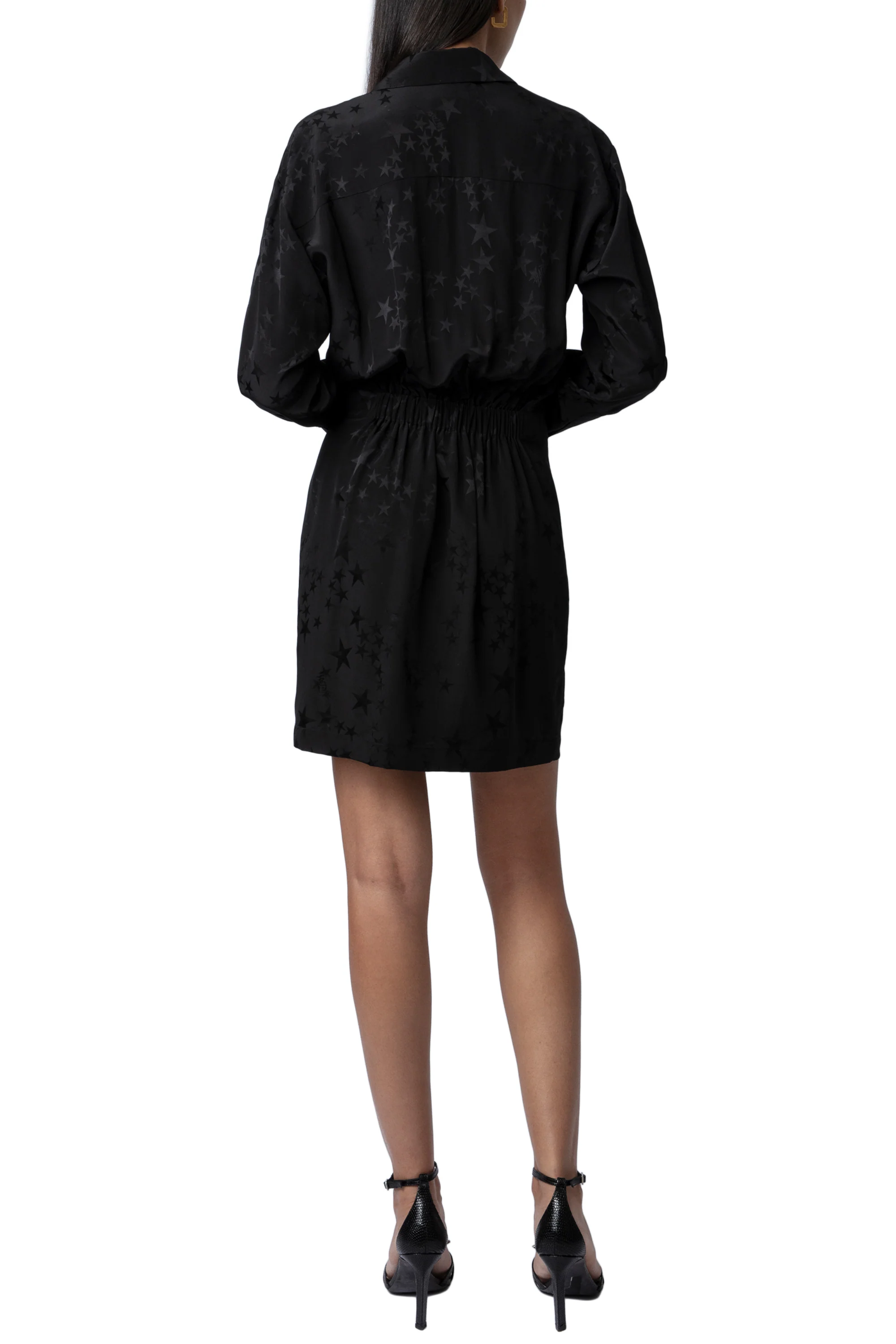 Ravy Jacquard Stars Dress | Black - Image 5
