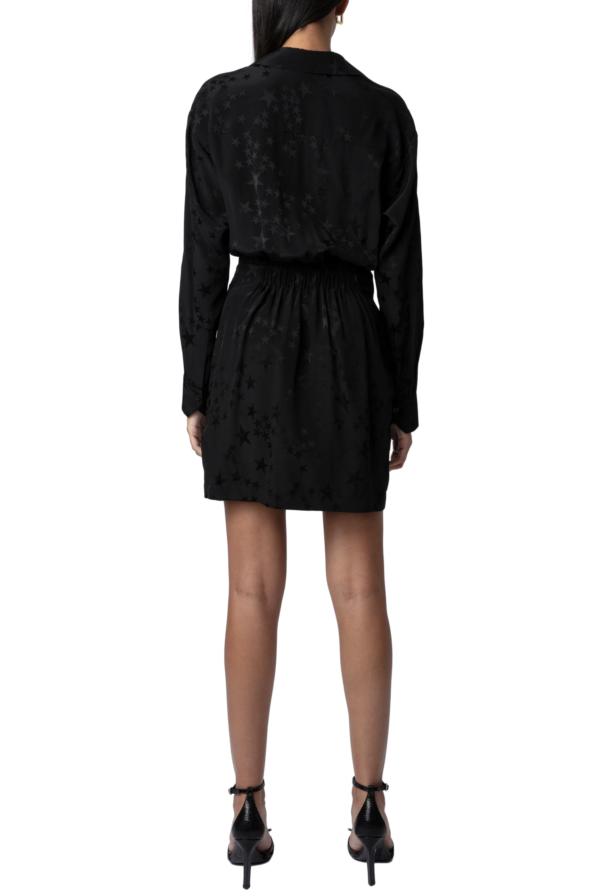 Ravy Jacquard Stars Dress | Black - Image 6