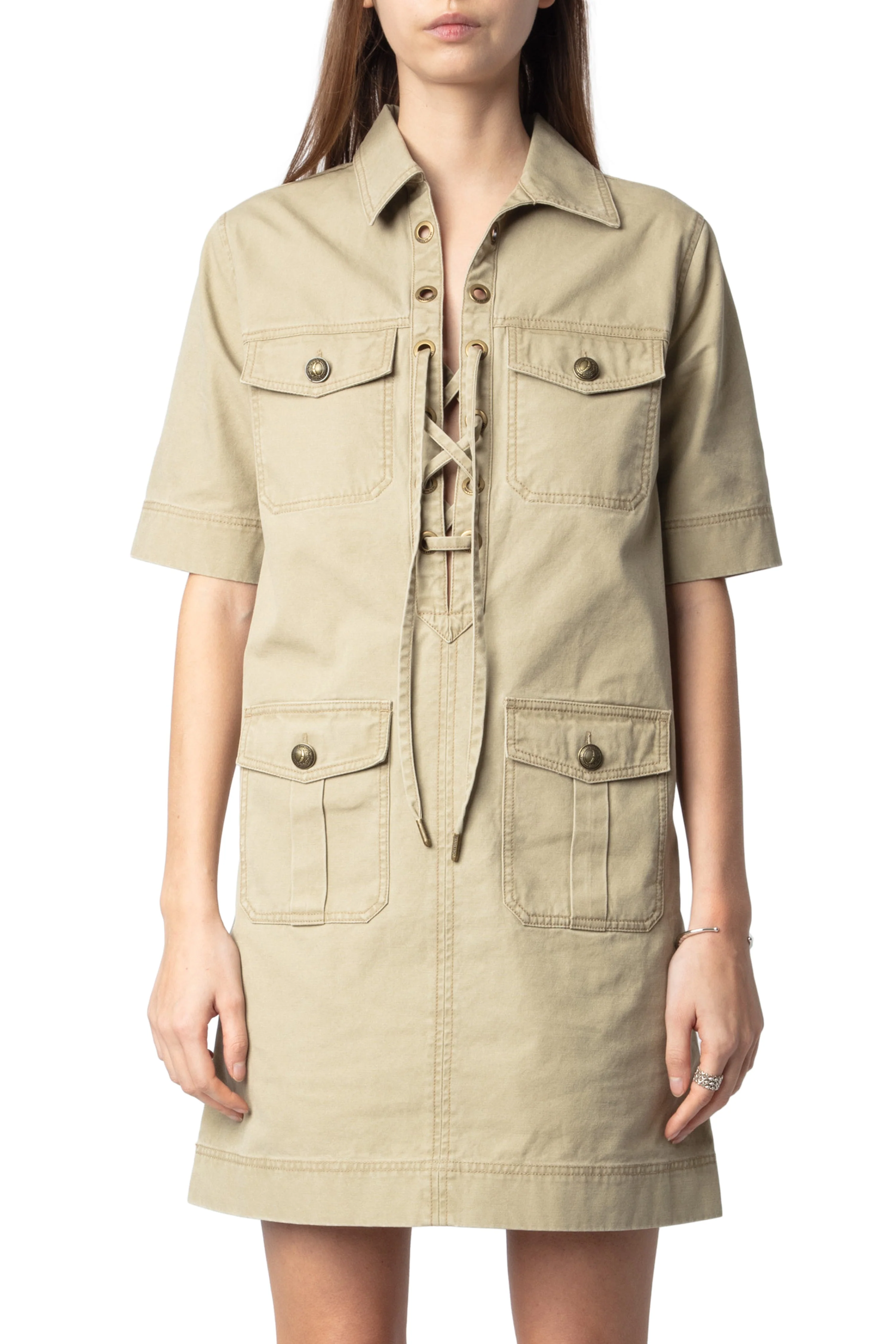 Record Coton Lave Dress | Latte