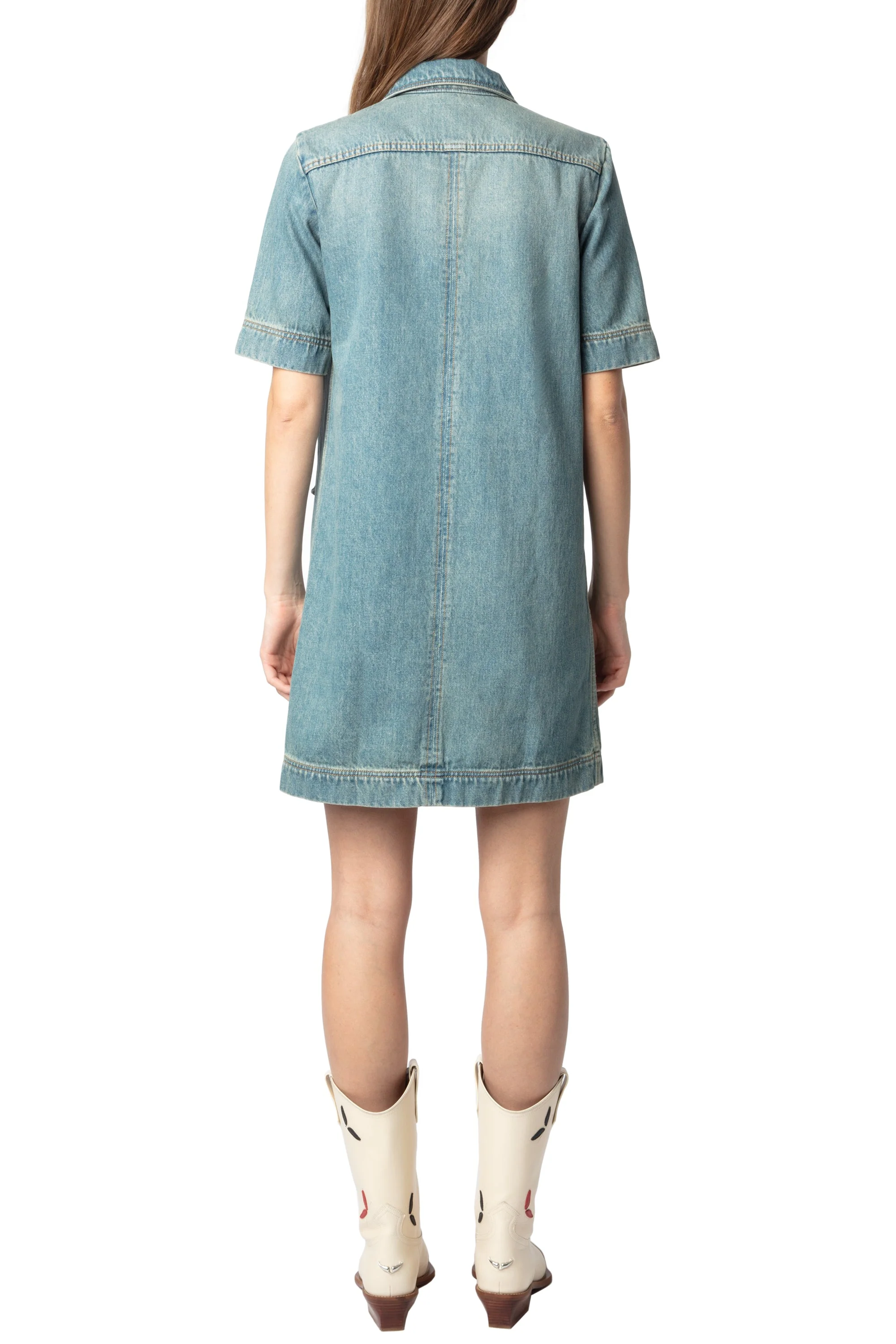 Record Denim Eco Dress | Light Blue - Image 6