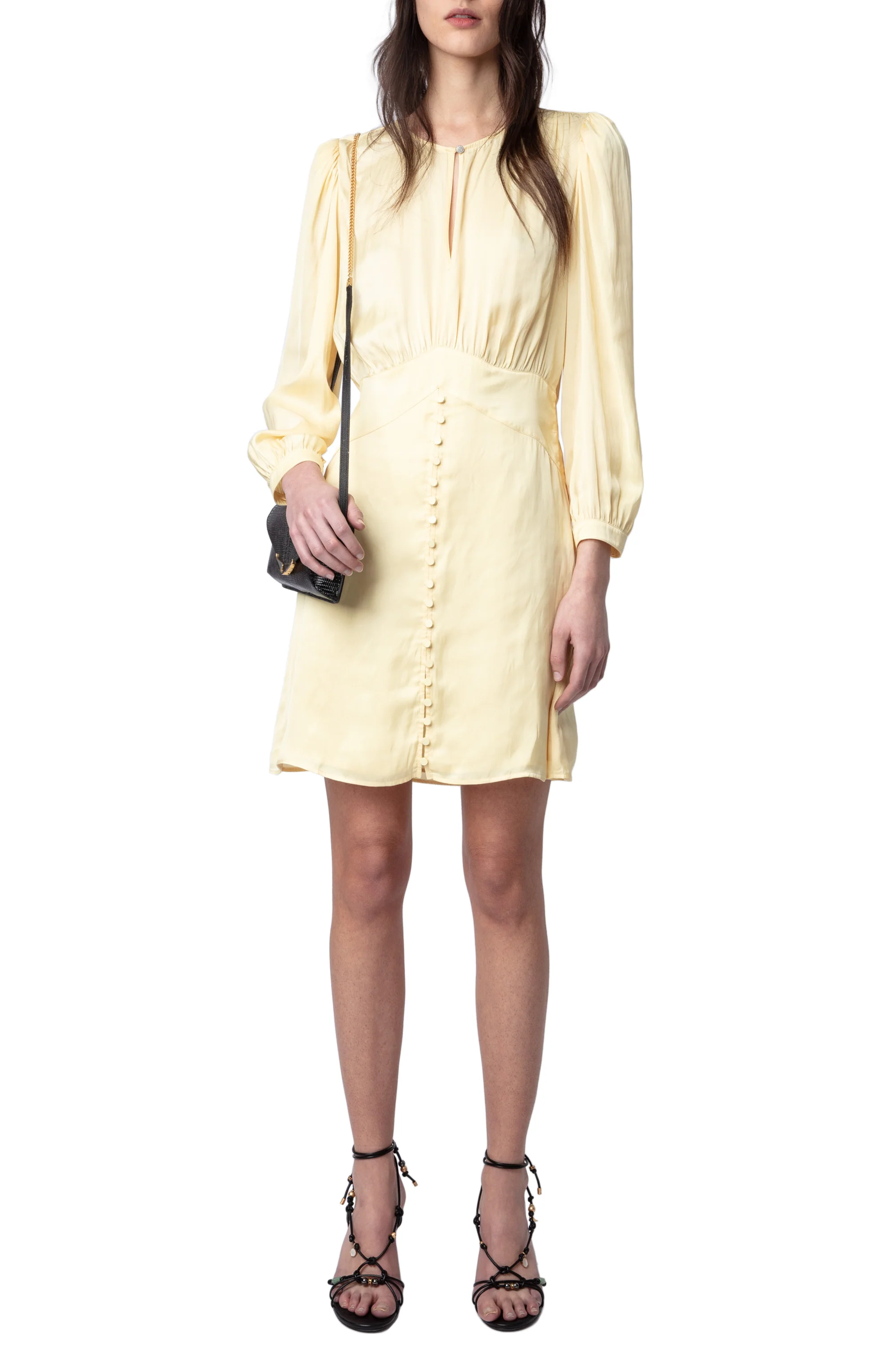 Rhodri Satin Dress | Shea Butter - Image 2