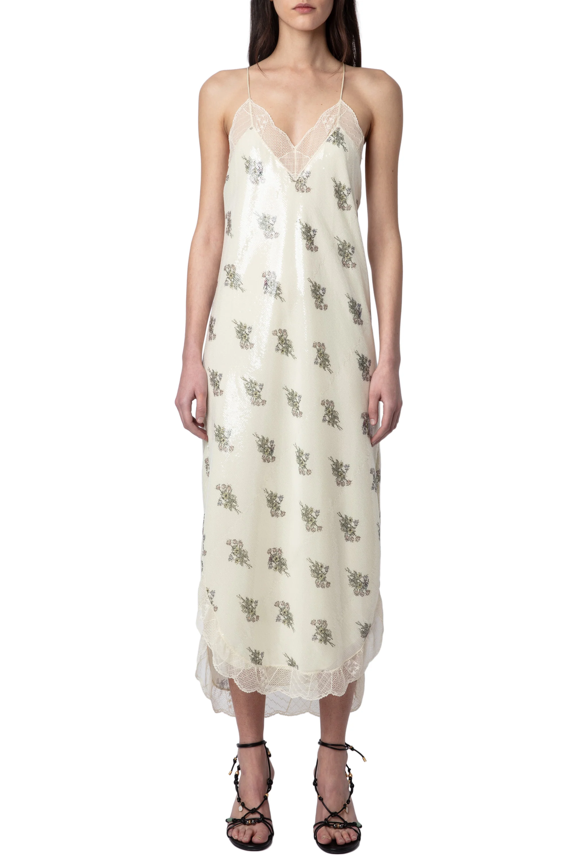 Ristyl Sequins Flowers Dress | Off-White