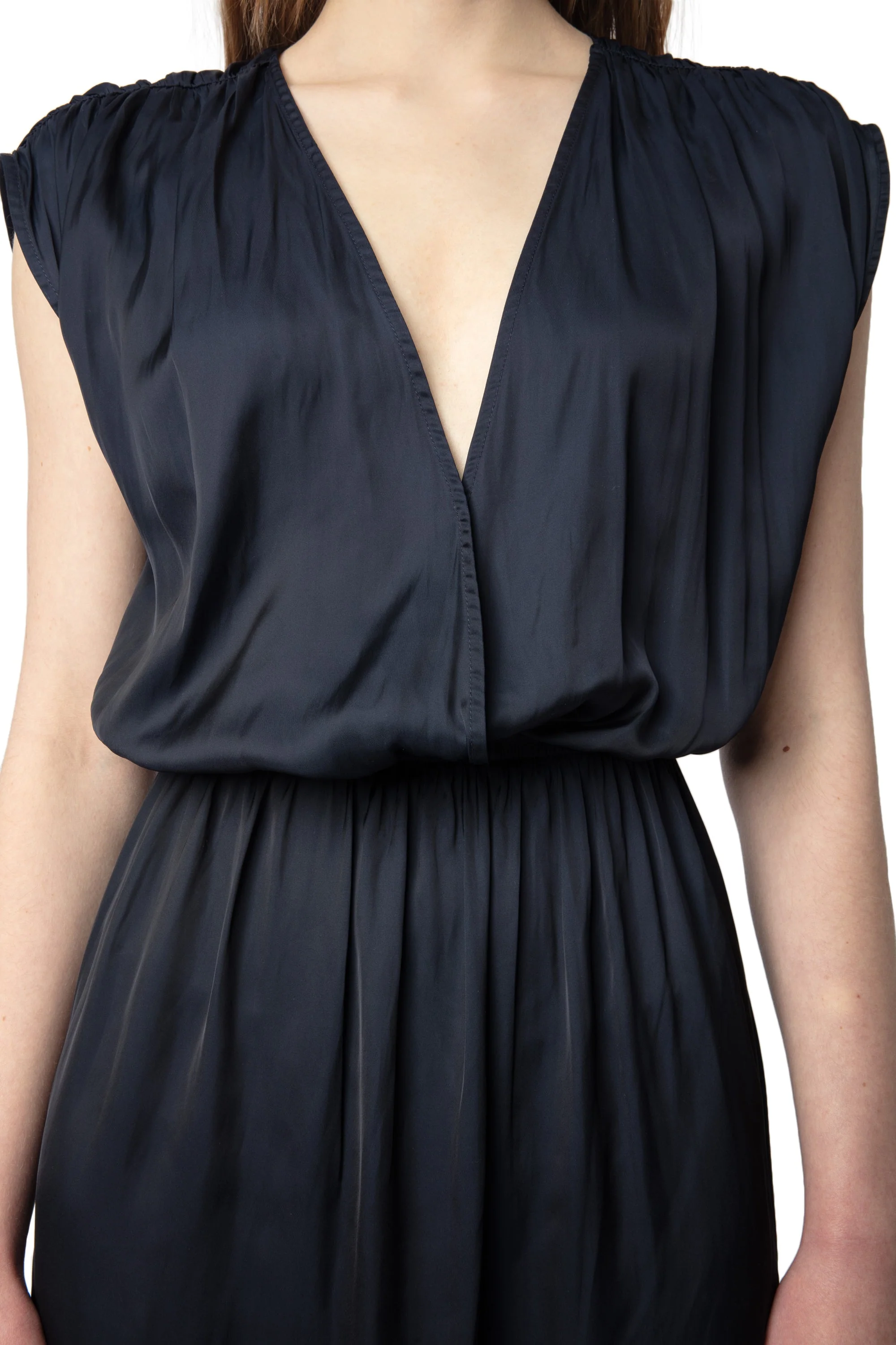 Ritmic Satin Dress | Navy Blue - Image 2