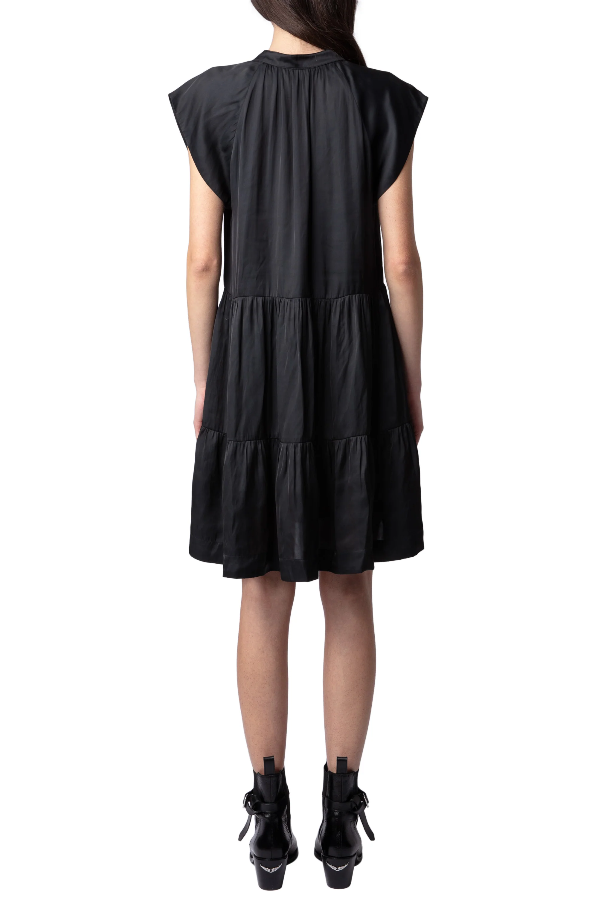 Rito Satin Dress | Black - Image 4