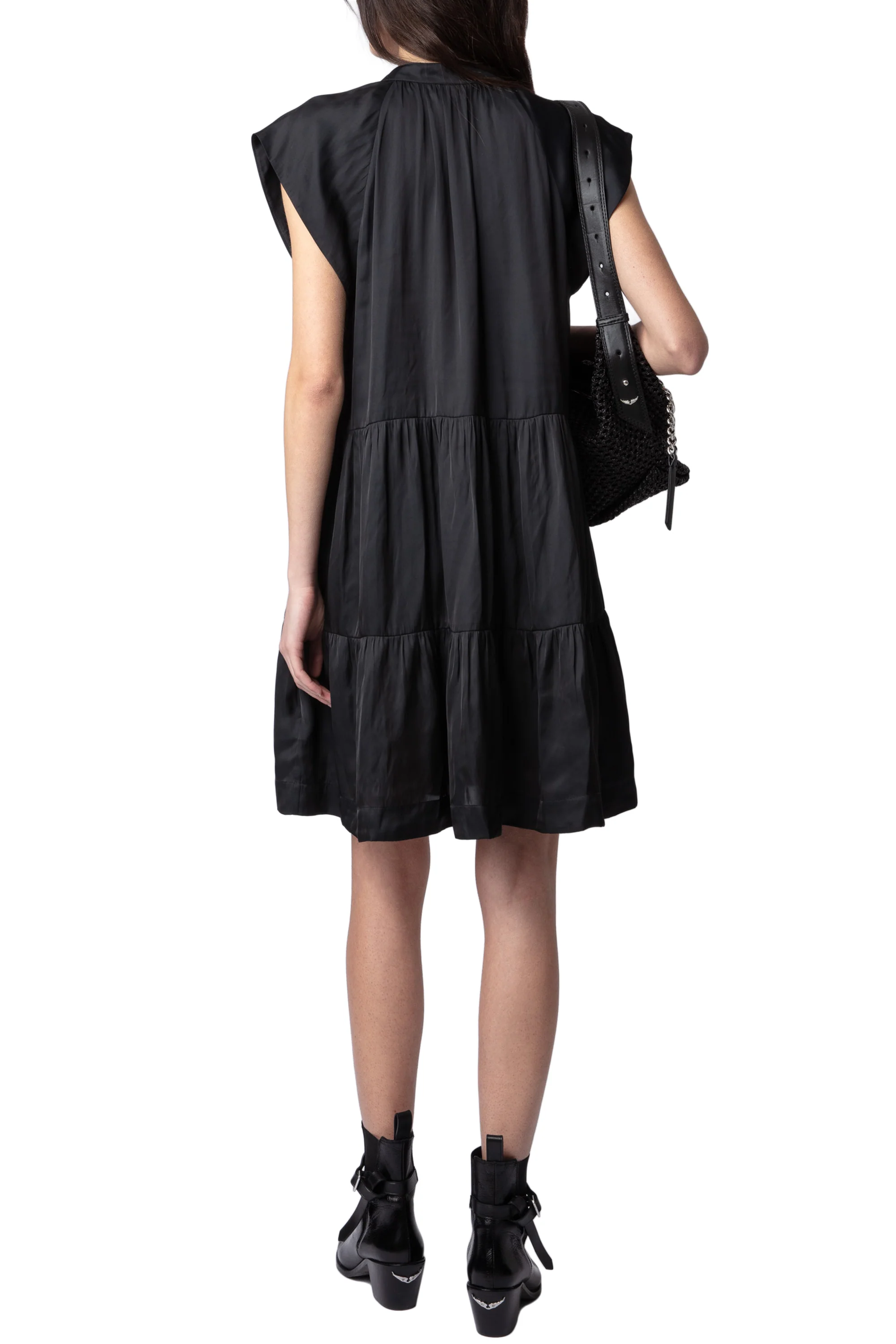 Rito Satin Dress | Black - Image 5