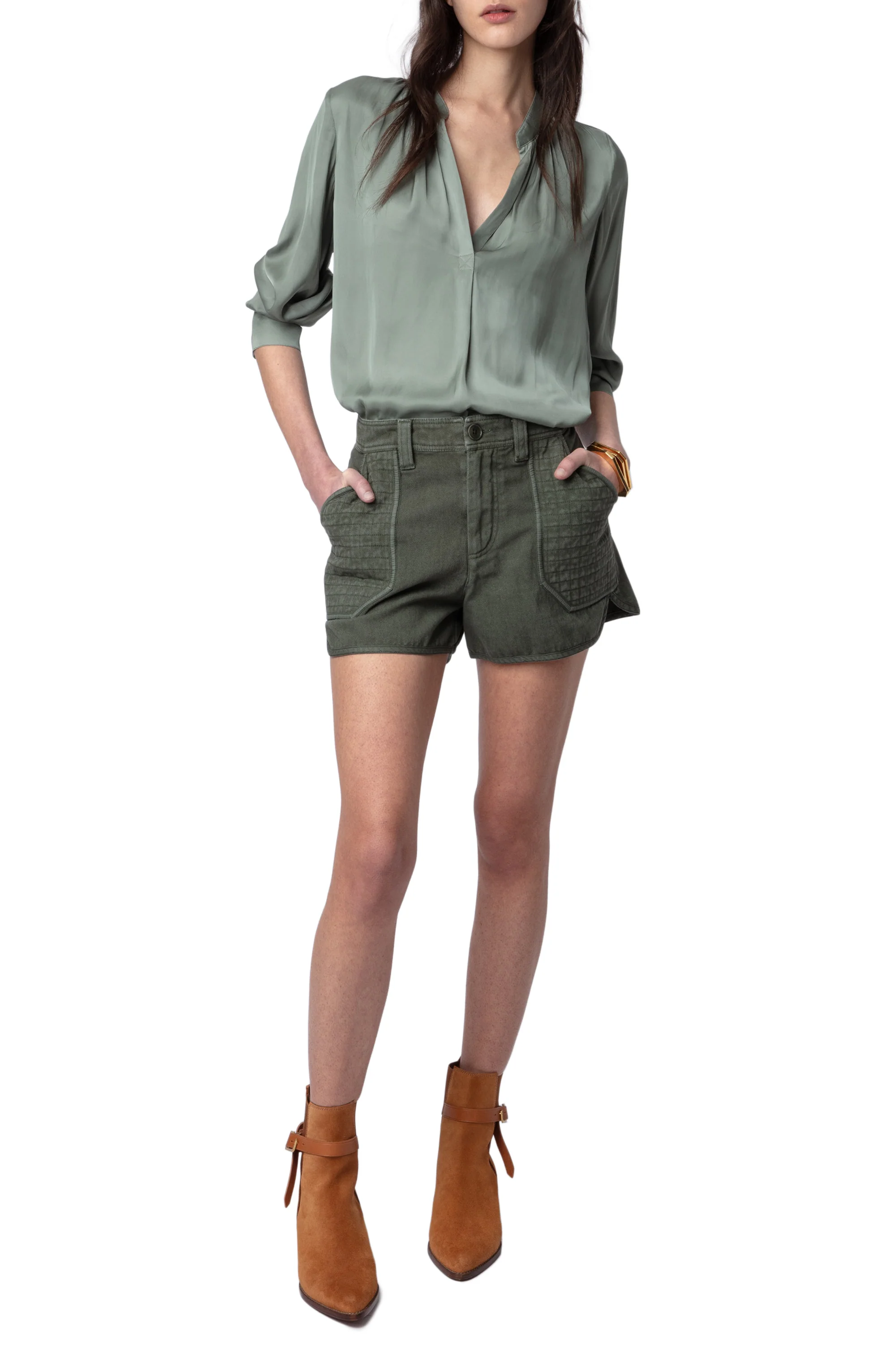 Sei Cotton Twill Bermuda | Khaki - Image 2
