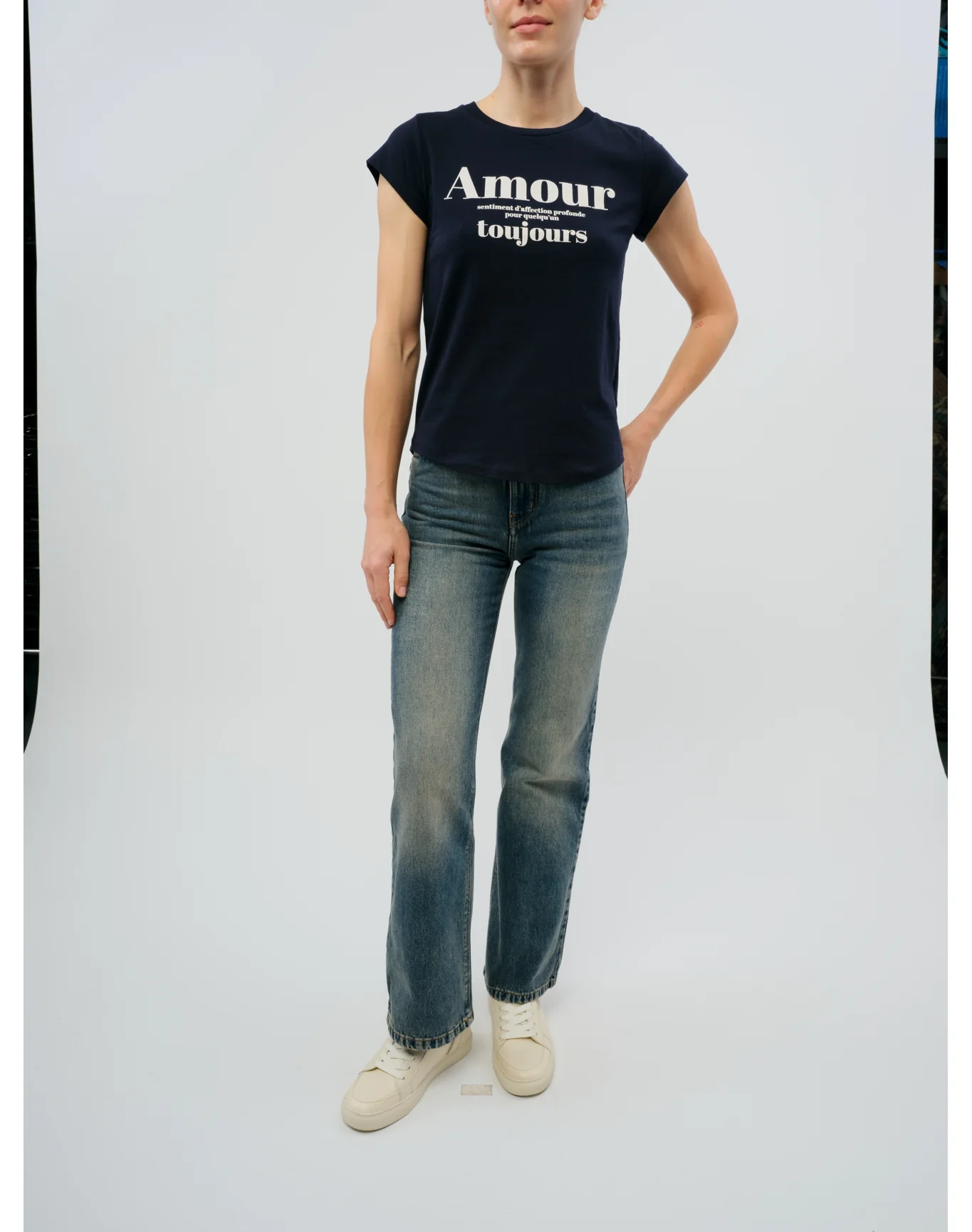 Skinny HC Amour Pour TJS T-Shirt | Navy Blue - Image 2