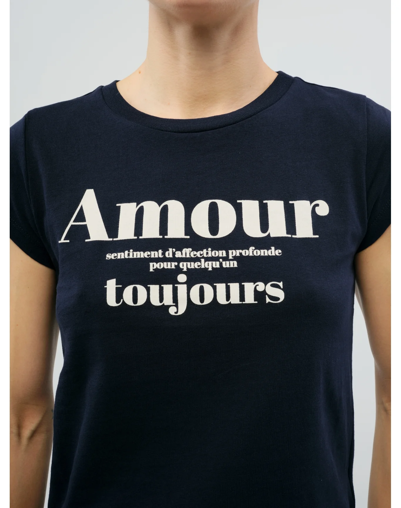 Skinny HC Amour Pour TJS T-Shirt | Navy Blue - Image 3