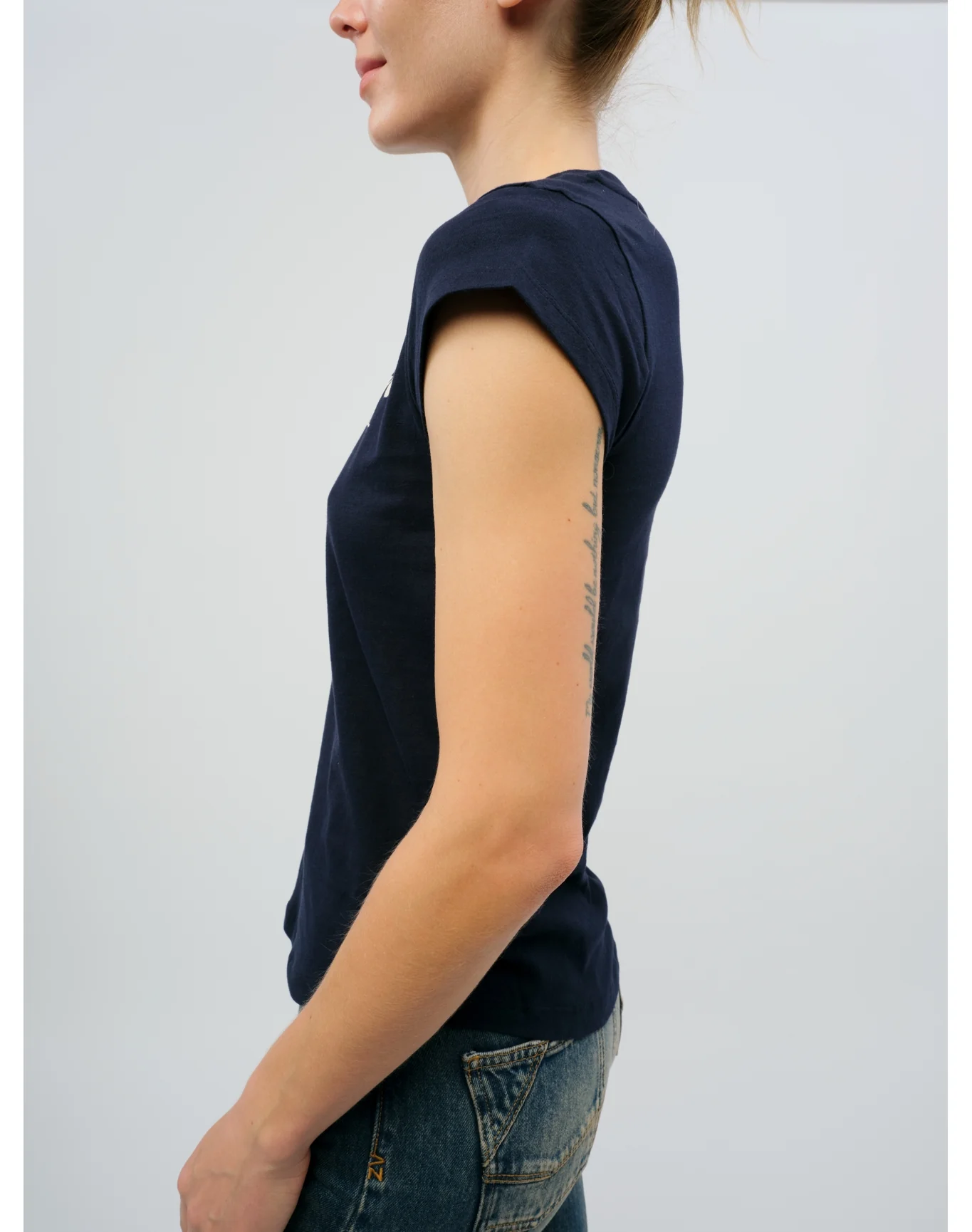 Skinny HC Amour Pour TJS T-Shirt | Navy Blue - Image 4