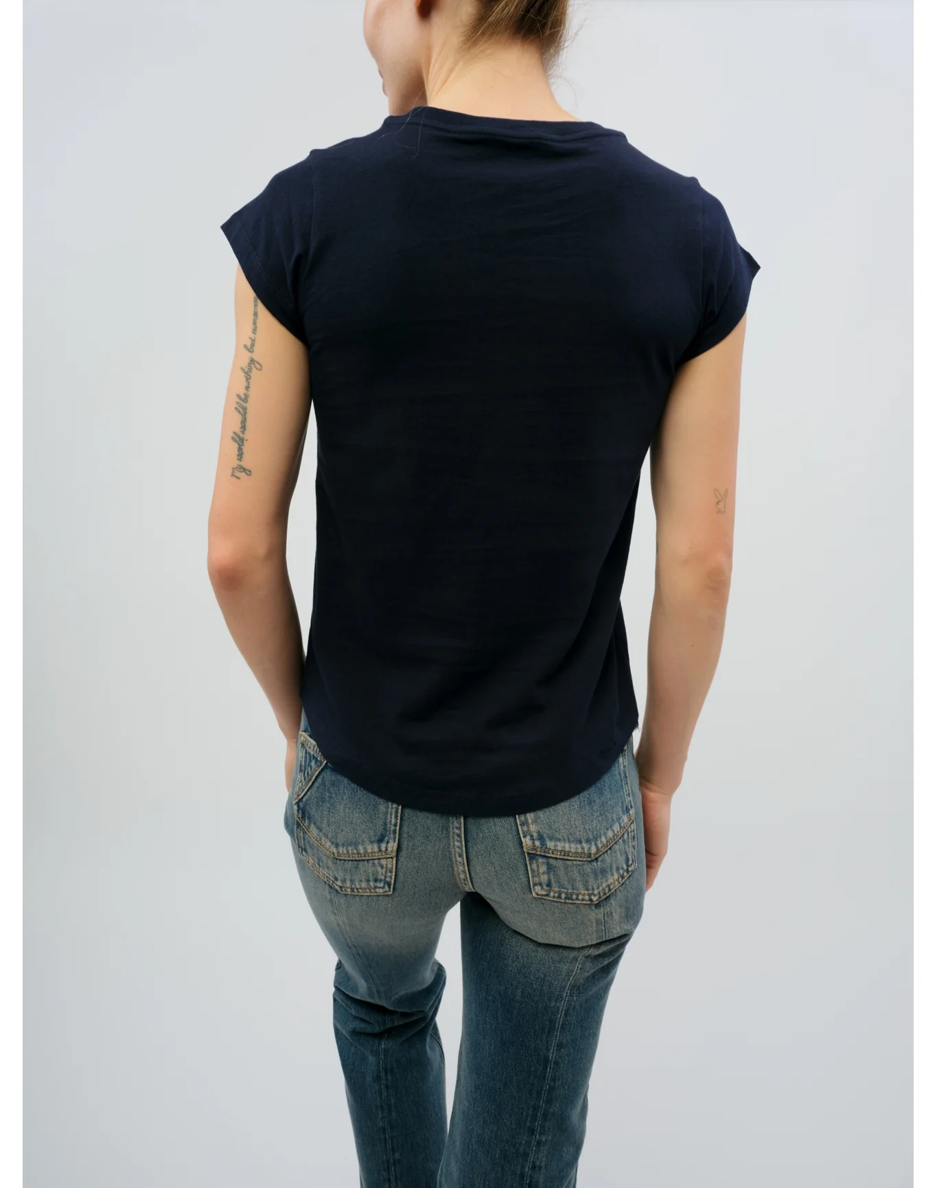 Skinny HC Amour Pour TJS T-Shirt | Navy Blue - Image 5