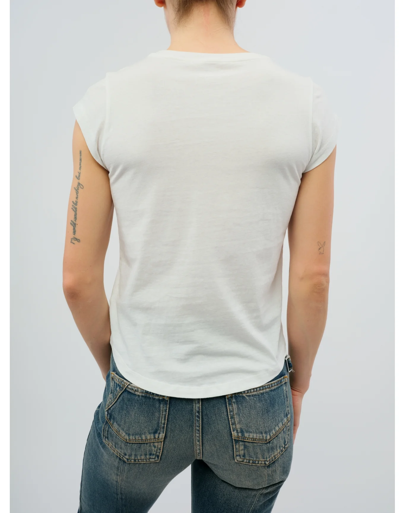 Skinny HC Heart Strass T-Shirt | Beige - Image 5